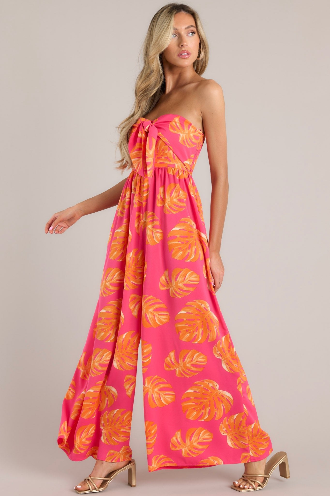 Colorful print and store orange Jumpsuit