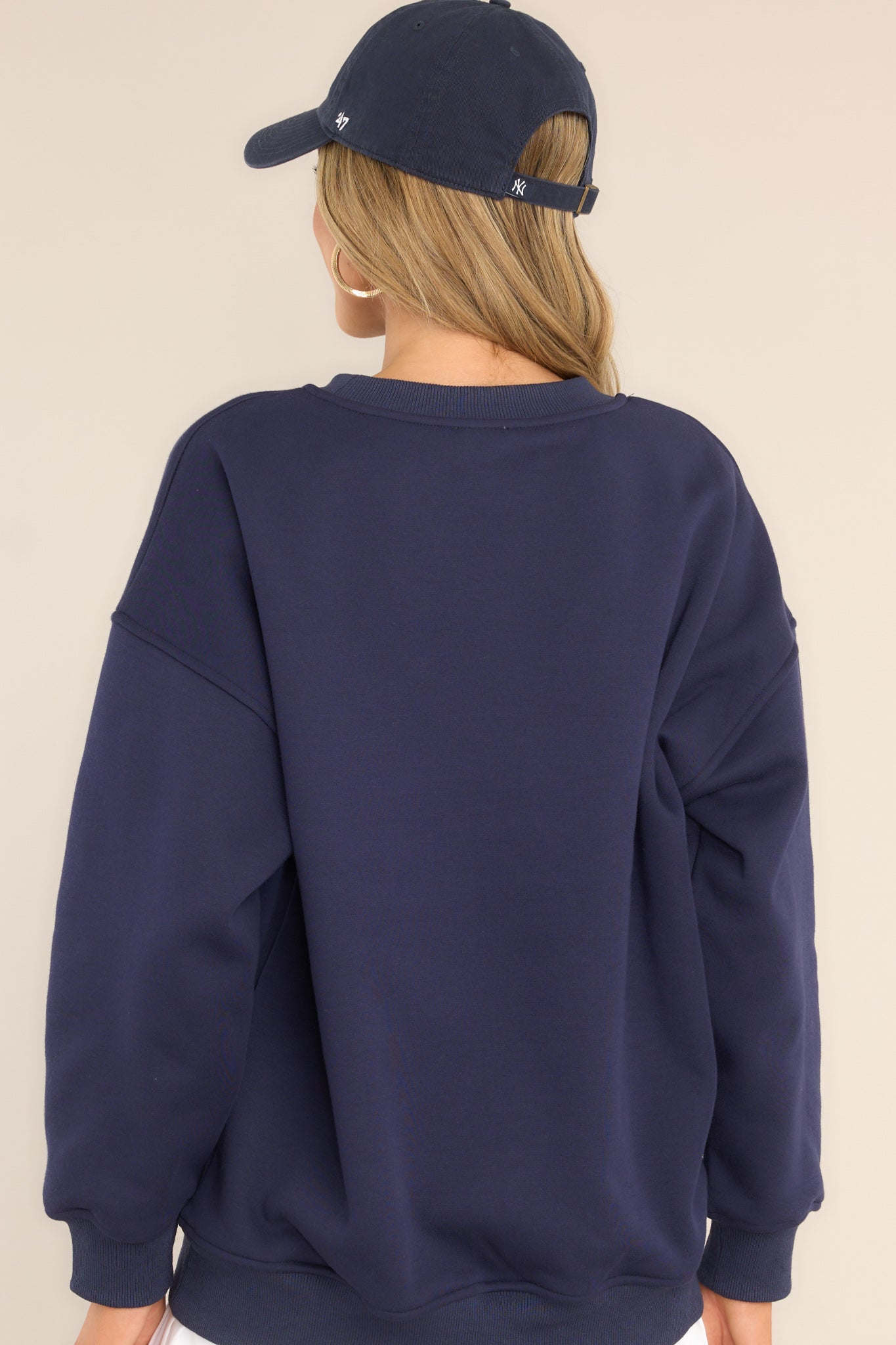 Navy Blue New York Crewneck Sweatshirt All Tops Red Dress