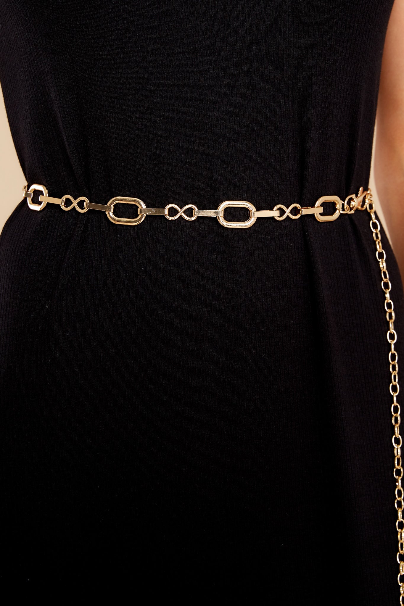 Bragging Rights Gold Chain Belt - Red Dress