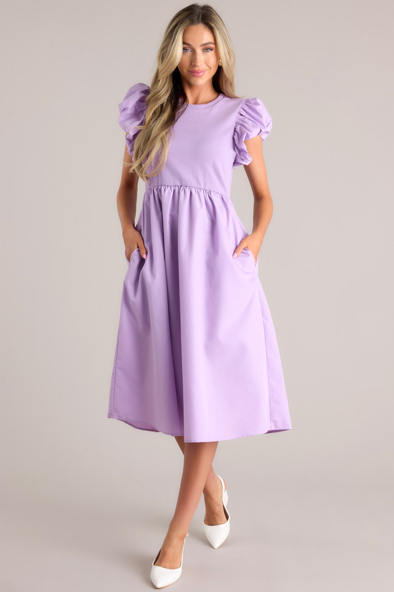 Closet Cornerstone Lavender Midi Dress - Red Dress