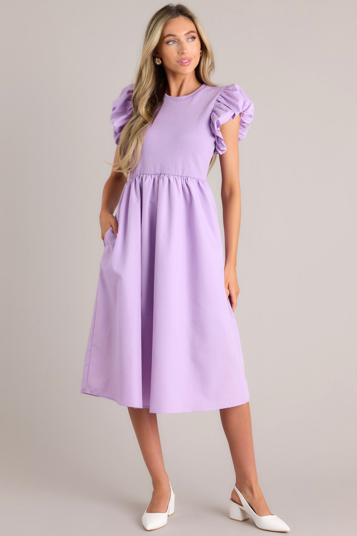 Closet Cornerstone Lavender Midi Dress - Red Dress