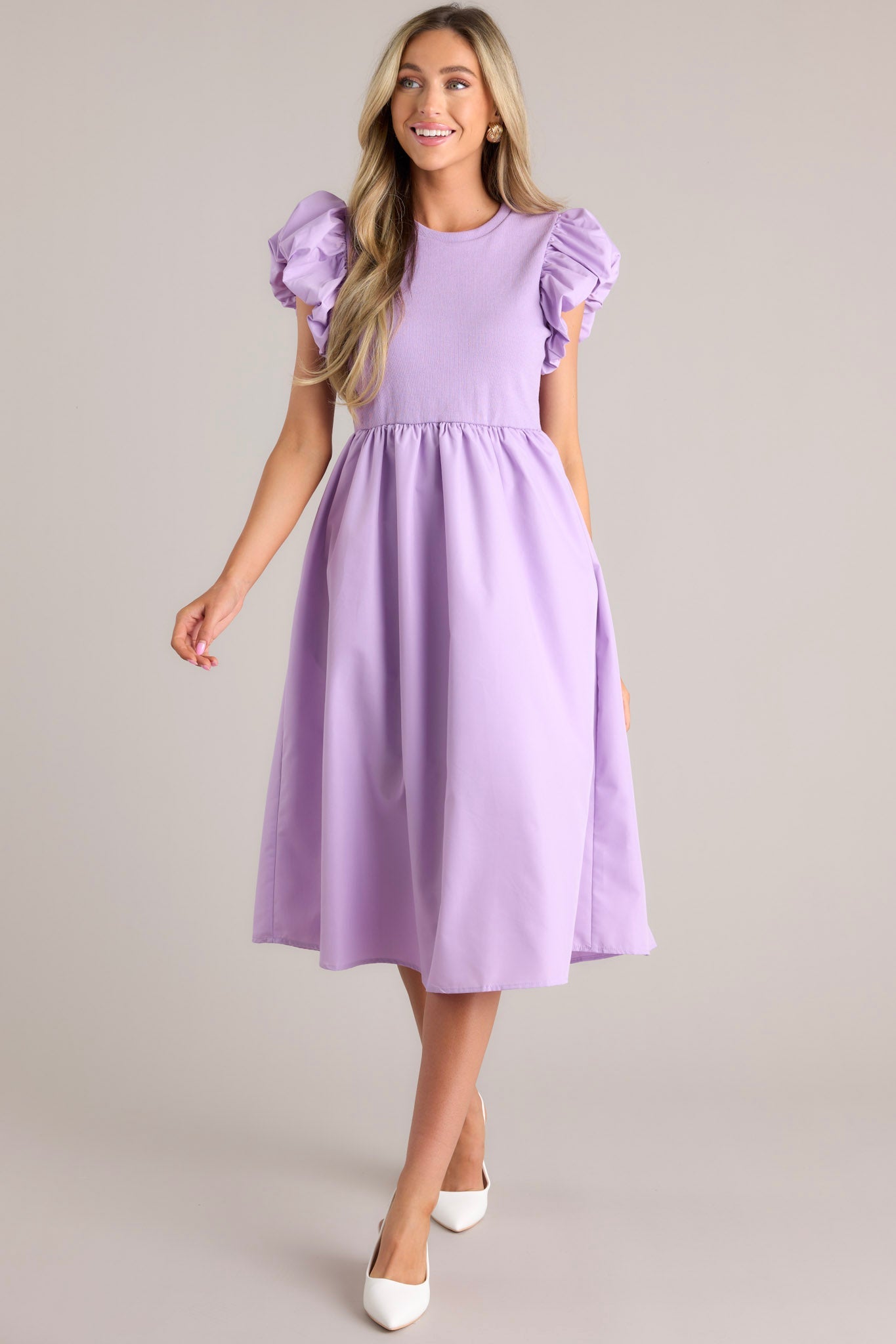 Closet Cornerstone Lavender Midi Dress - Red Dress