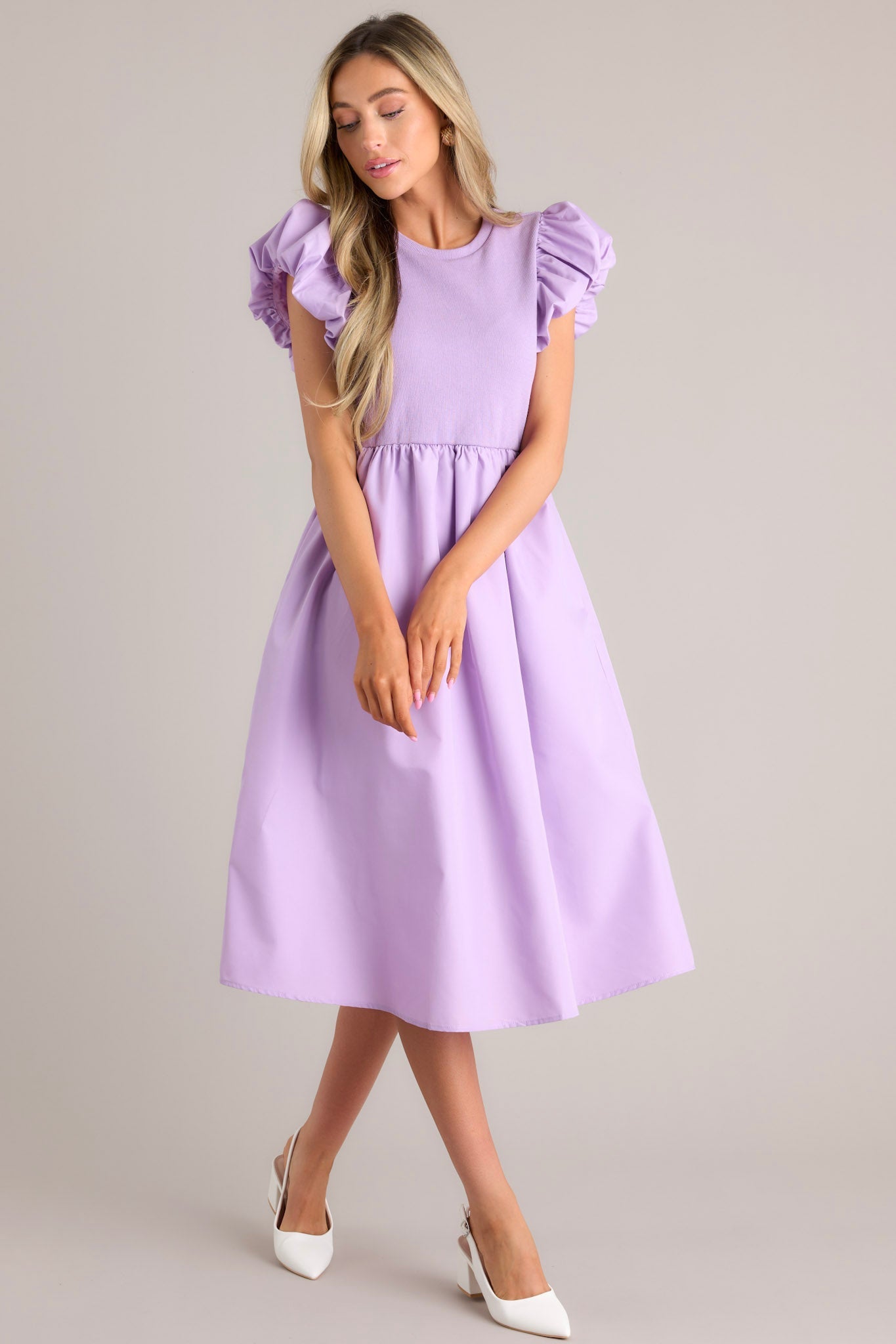 Closet Cornerstone Lavender Midi Dress - Red Dress