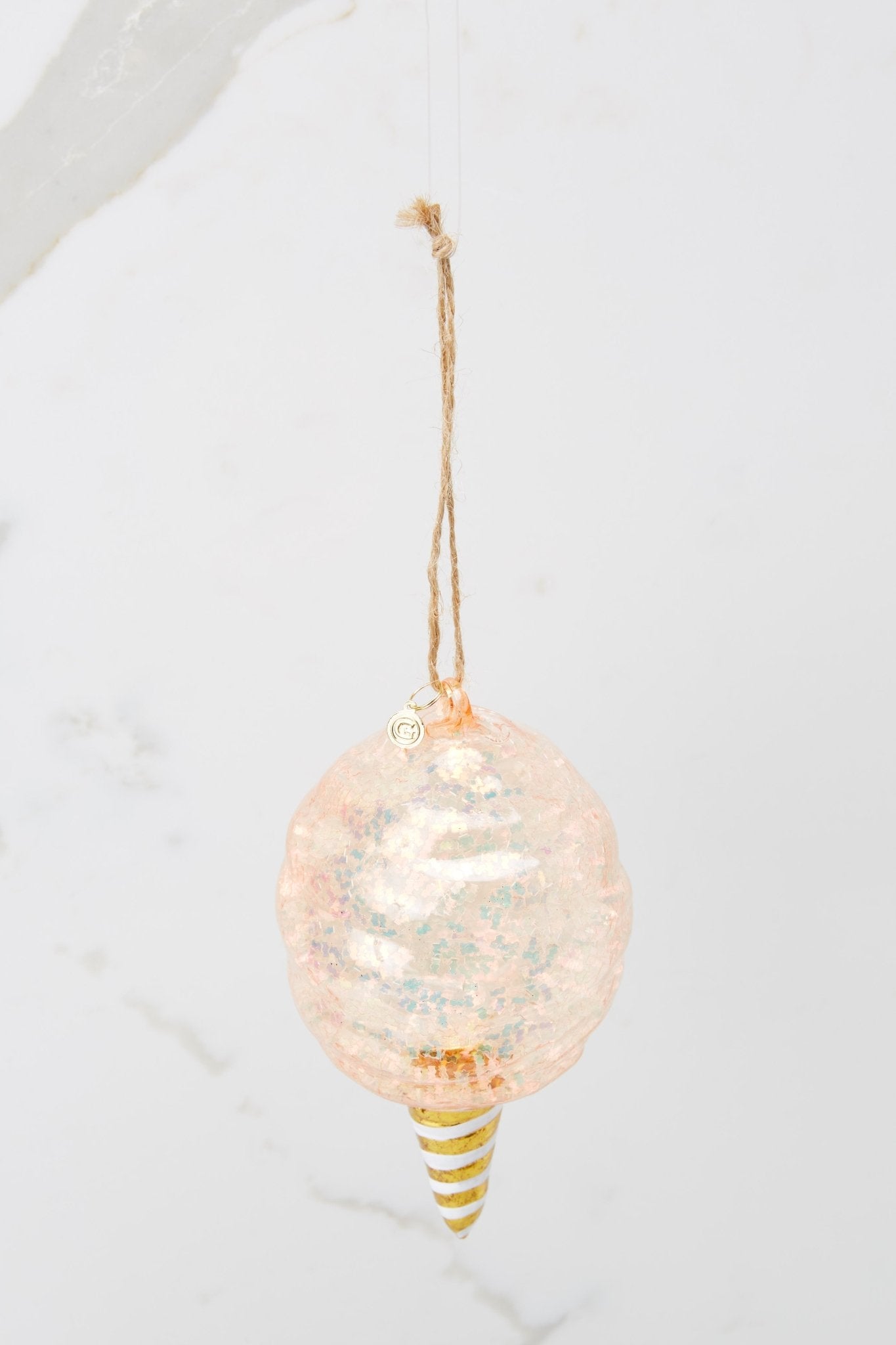 Cotton Candy Cravings Peach Ornament - Red Dress