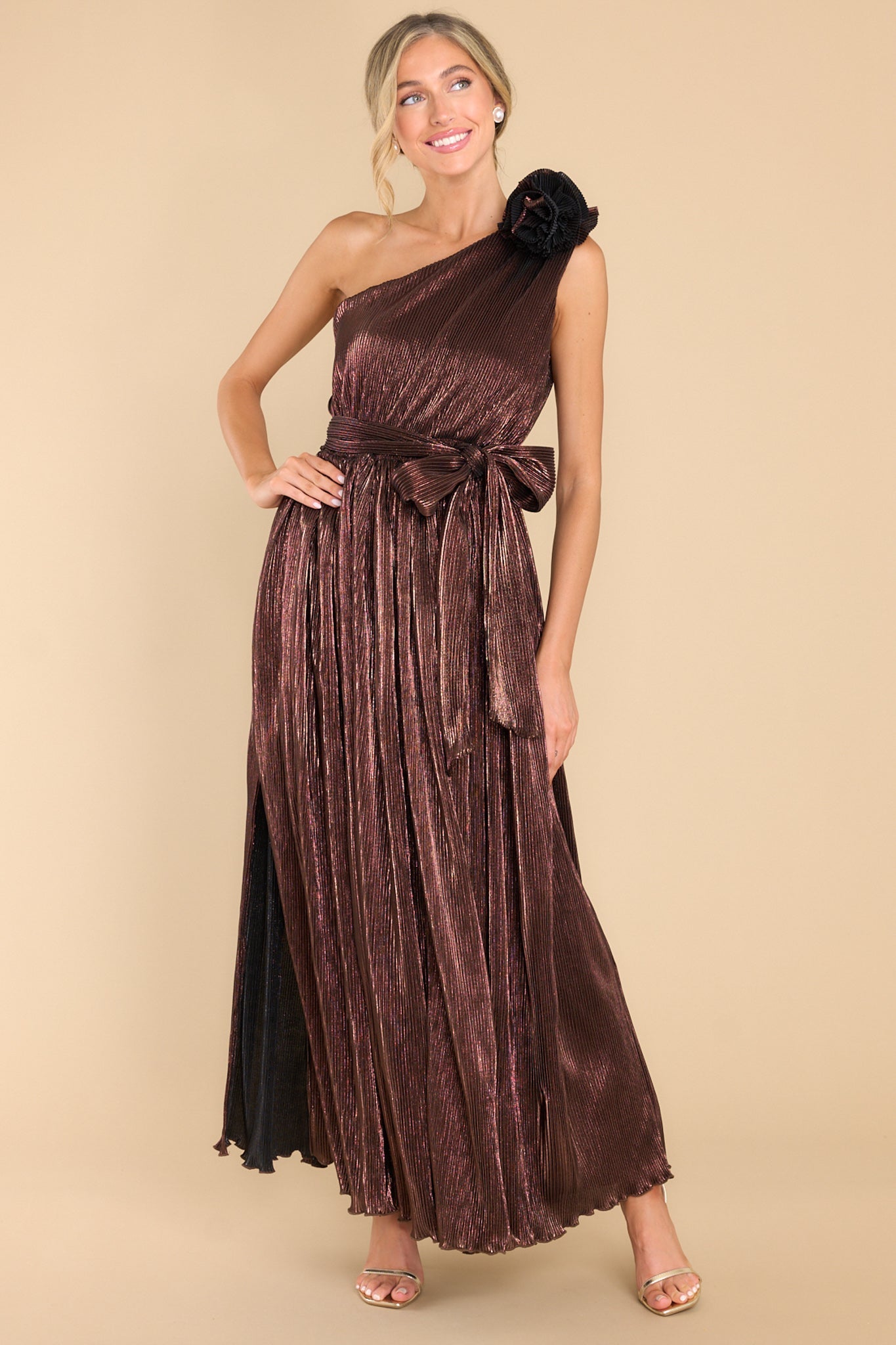 Crowning Moment Chocolate Maxi Dress - Red Dress