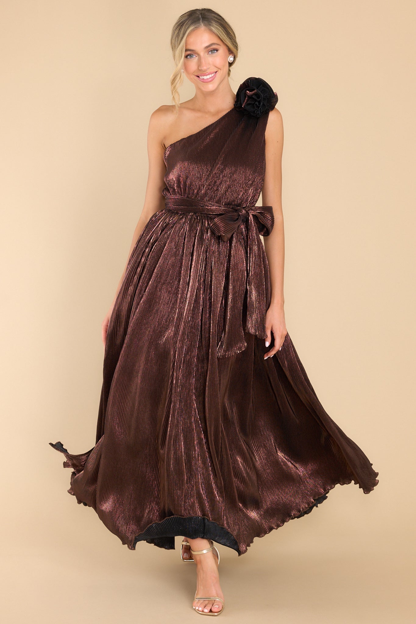 Crowning Moment Chocolate Maxi Dress - Red Dress