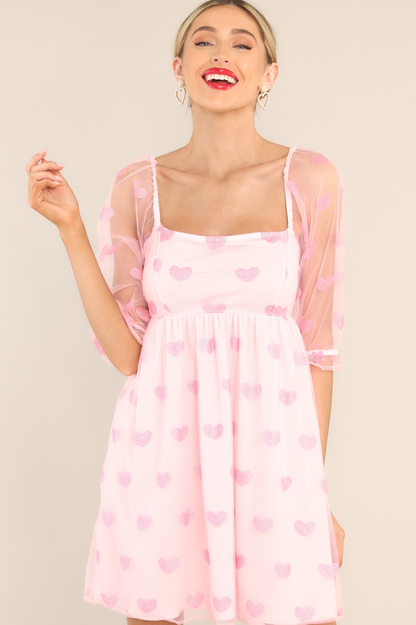 Dream Romance Light Pink Mini Dress - Red Dress