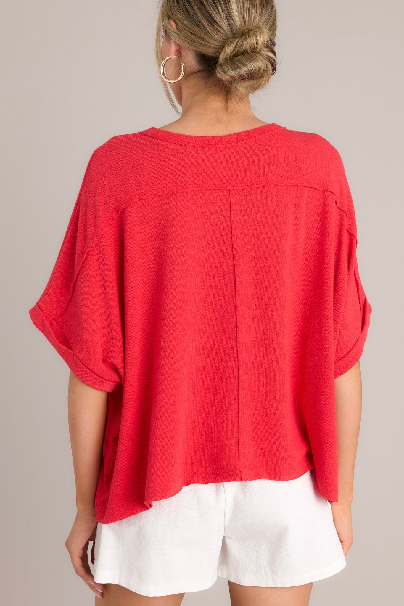 Echoes Of The Heart Tomato Red Dolman Top - Red Dress