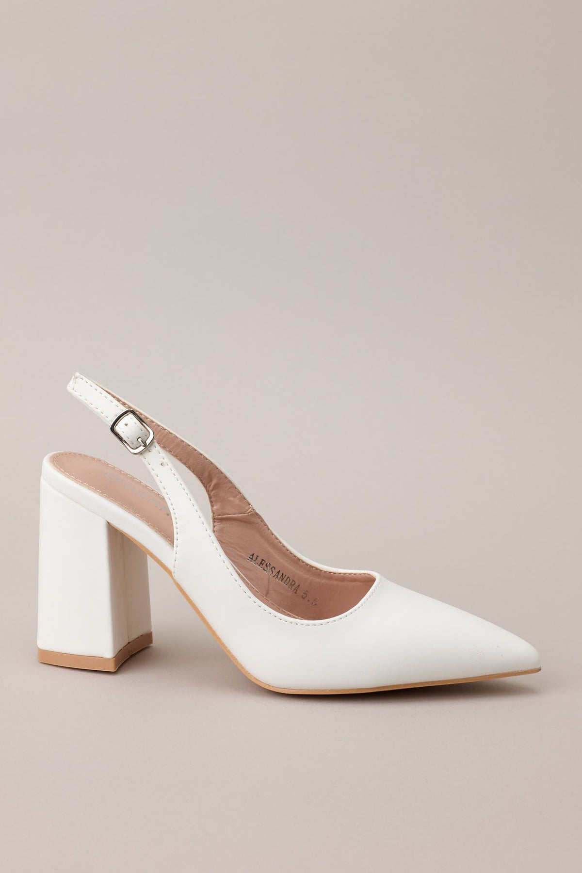 White Slingback Heels - All Shoes | Red Dress