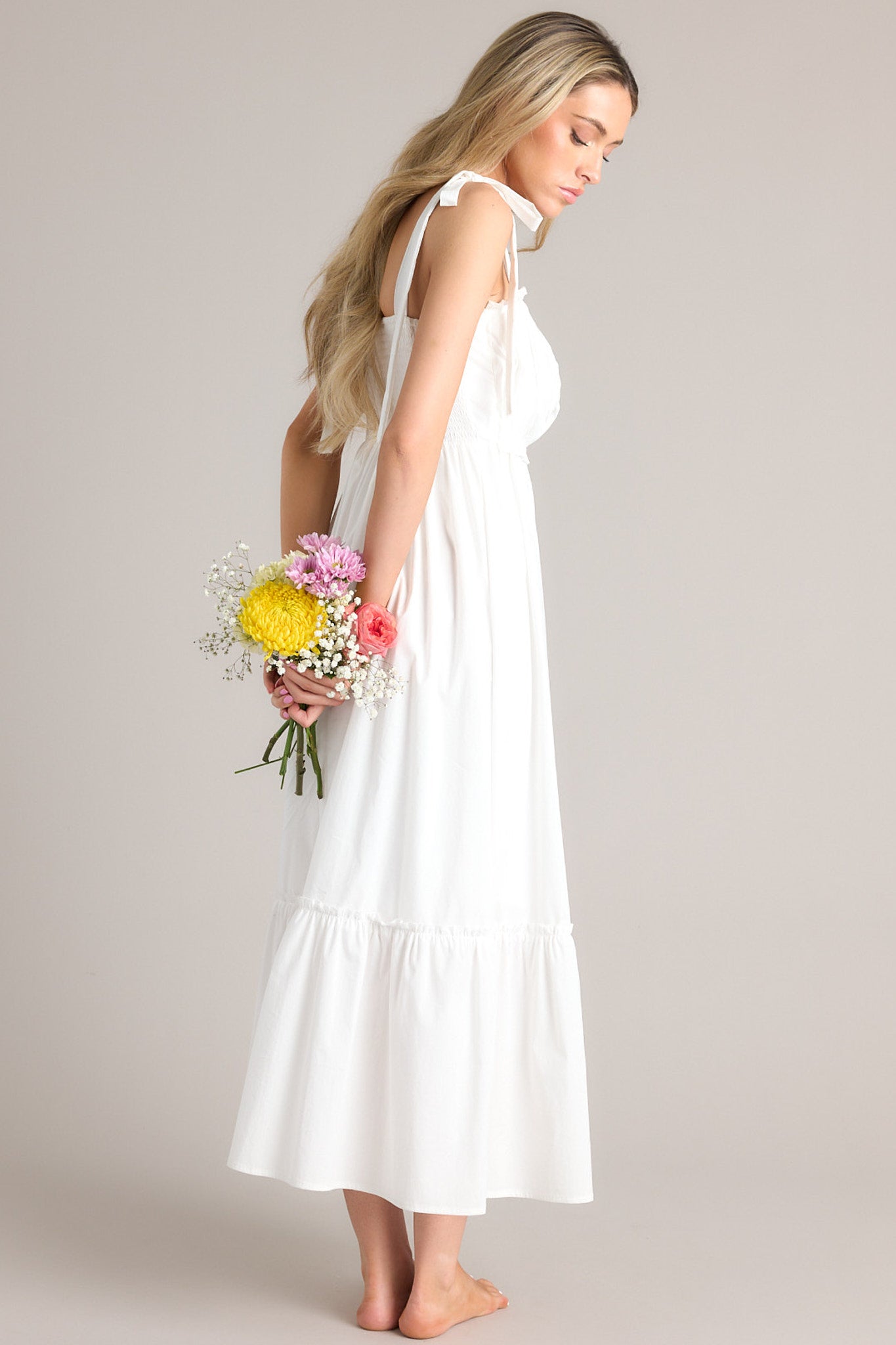 Embrace The Memories White Maxi Dress - Red Dress