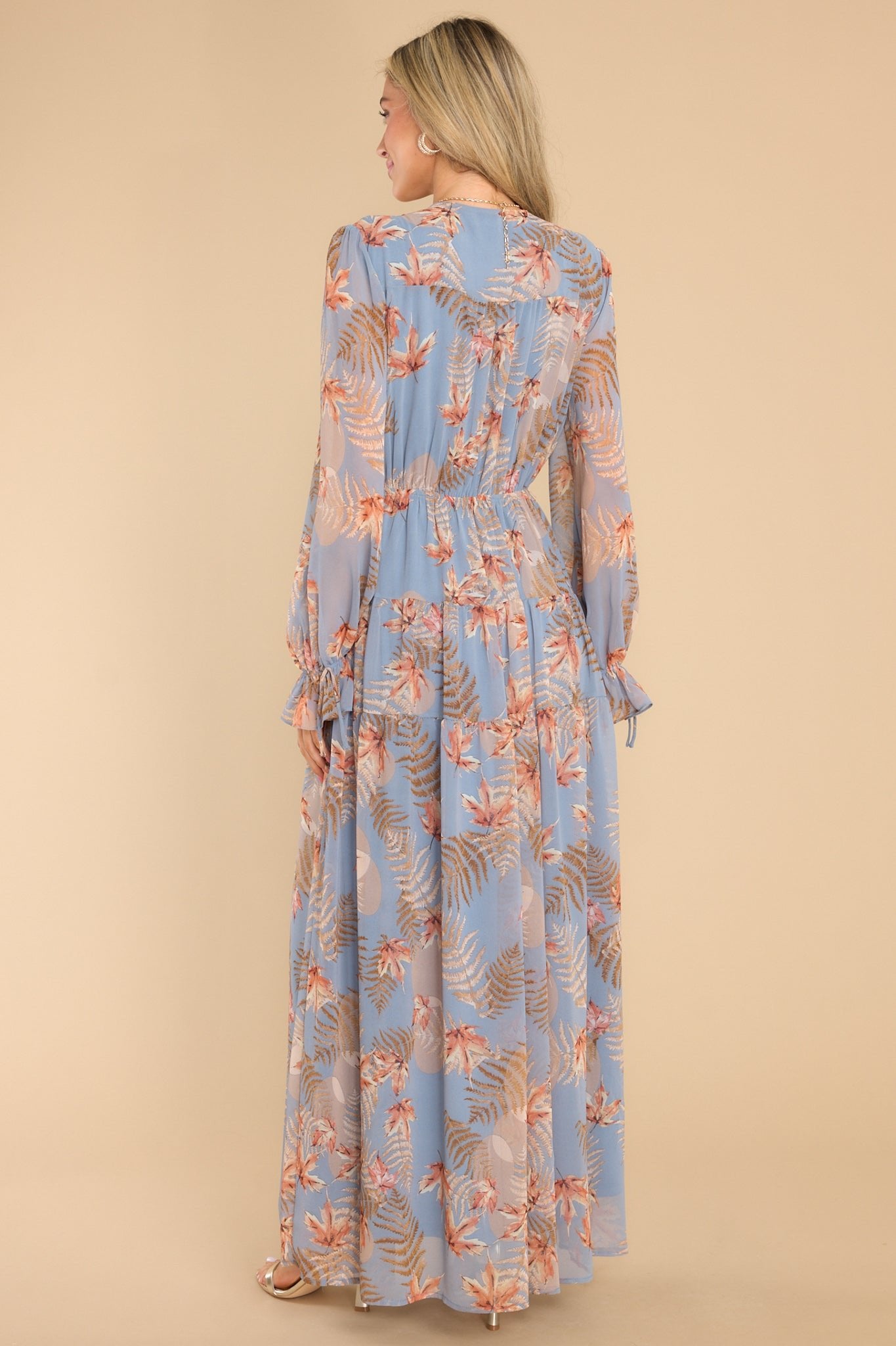 Enchanting Touch Sky Blue Print Maxi Dress - Red Dress