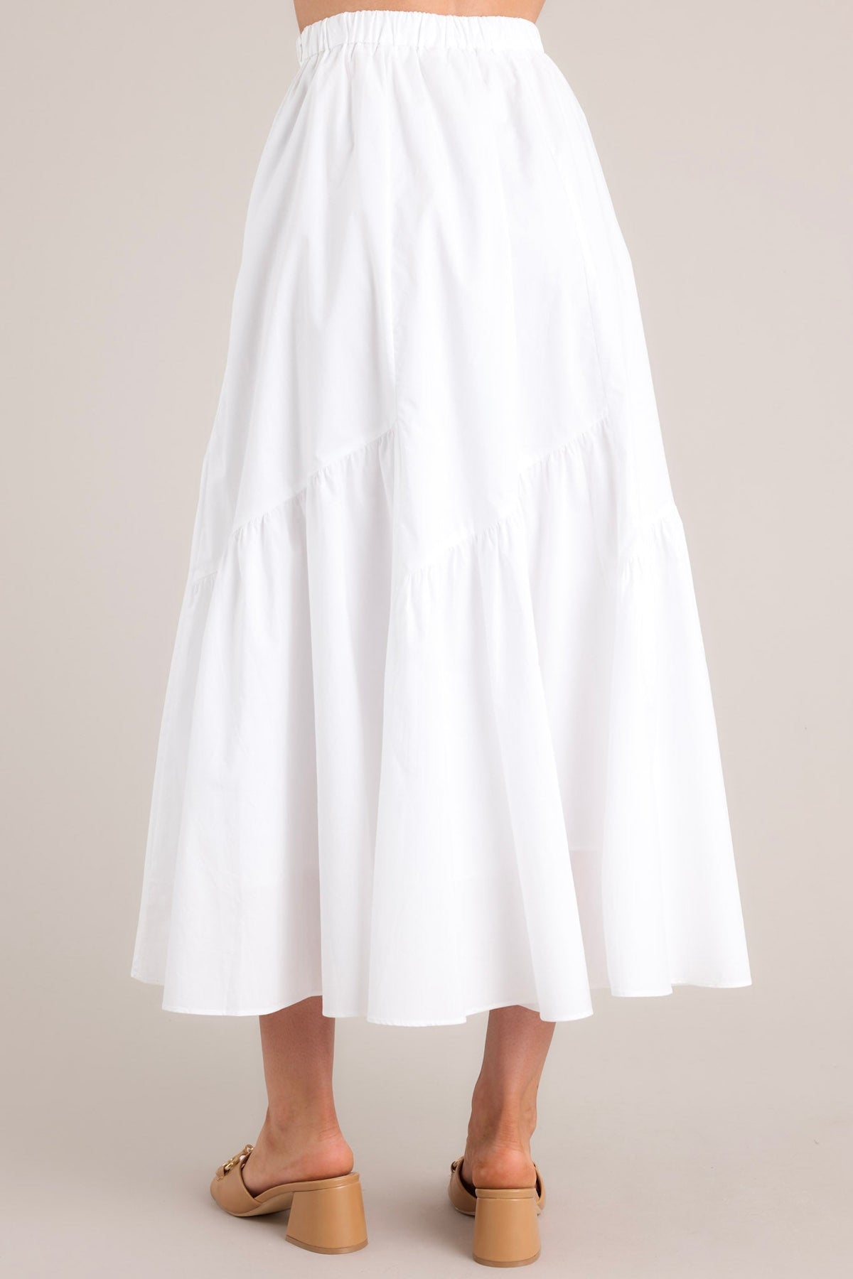 White Cotton Midi Skirt - All Bottoms | Red Dress