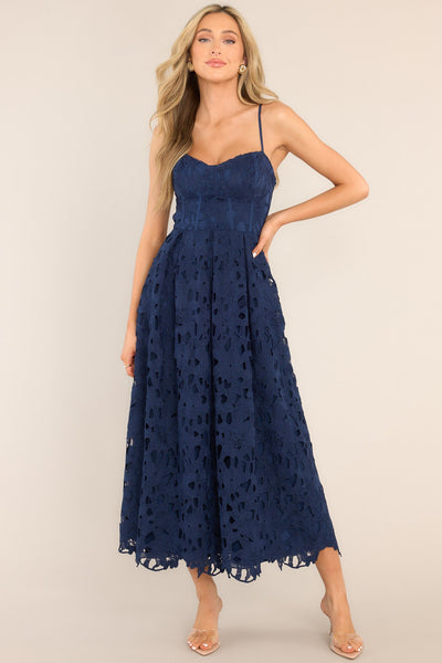 Navy Lace Maxi Dress Romantic Dresses Red Dress