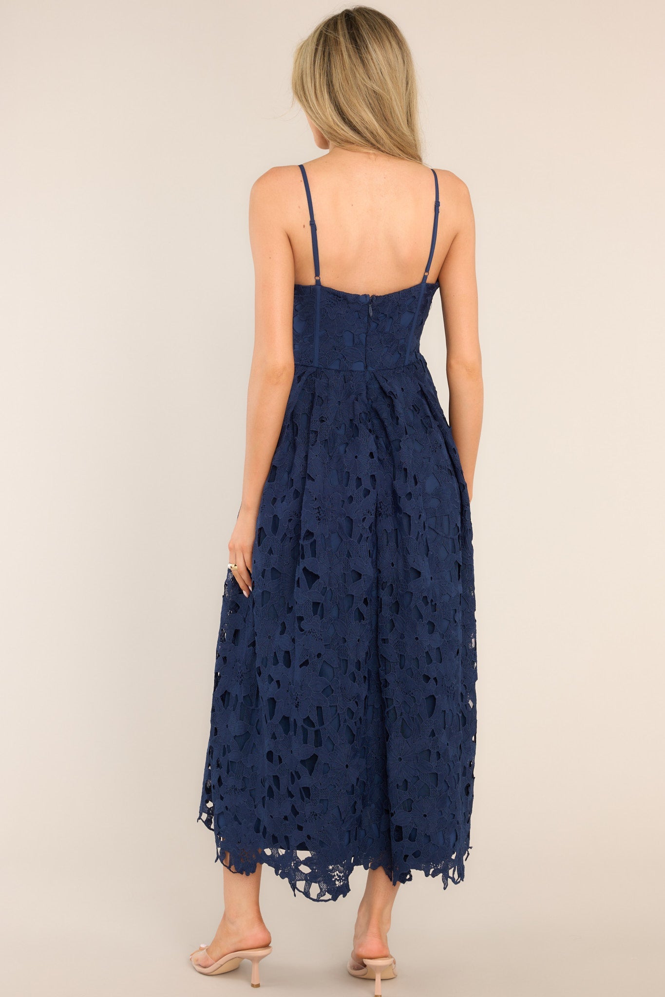 Everything Is Possible Navy Lace Maxi Dress - Red Dress