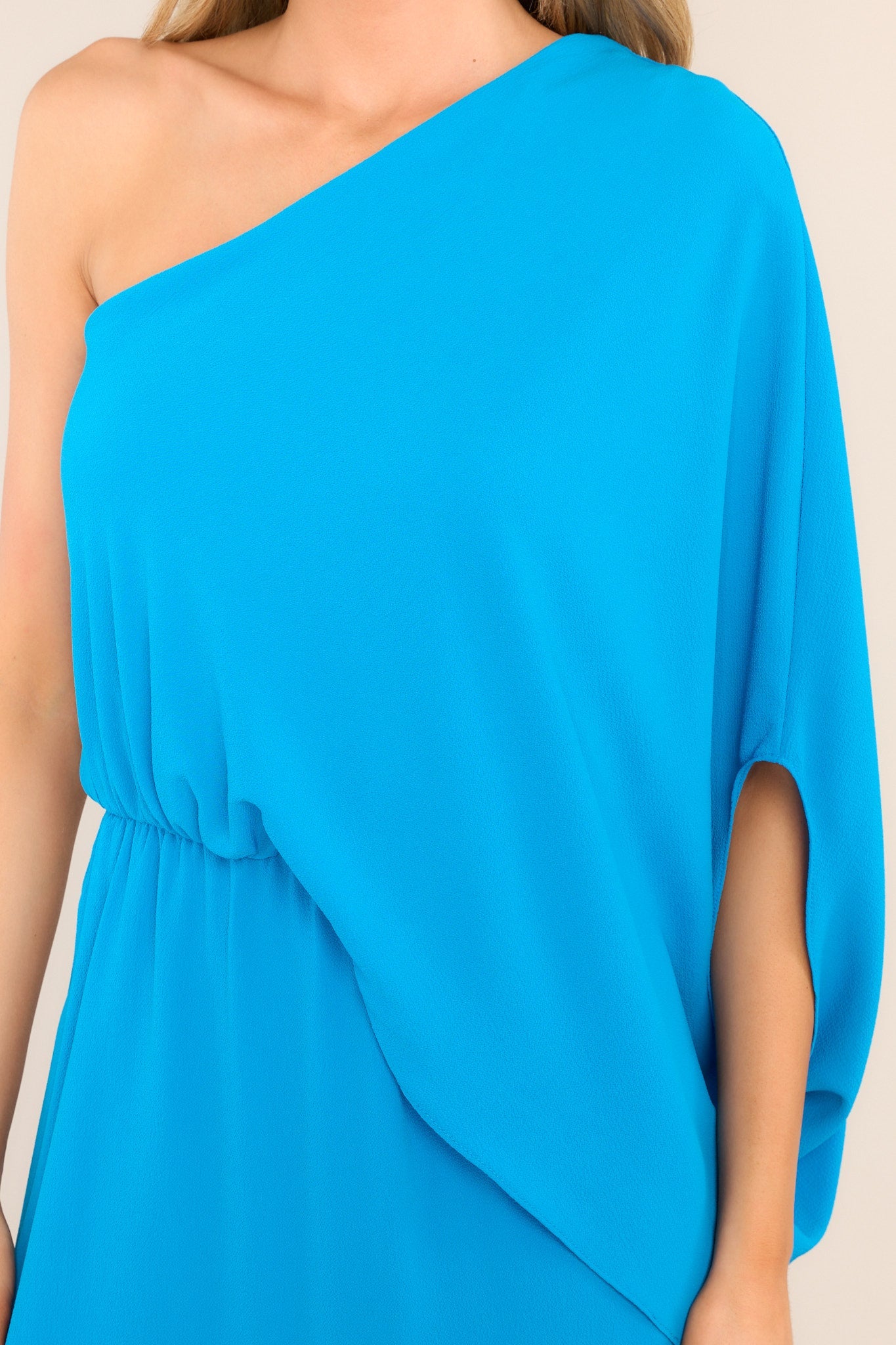 Get Obsessed Blue One Shoulder Maxi Dress - Red Dress