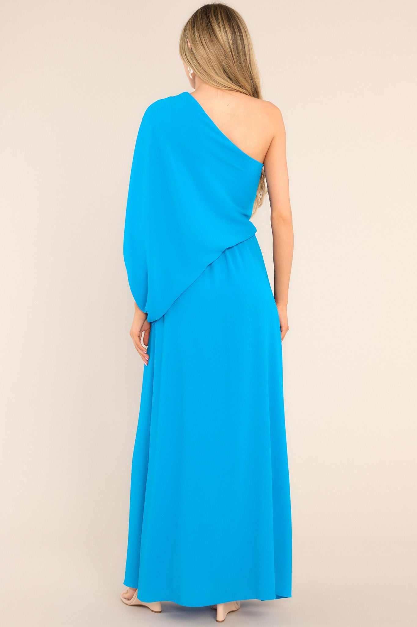 Get Obsessed Blue One Shoulder Maxi Dress - Red Dress