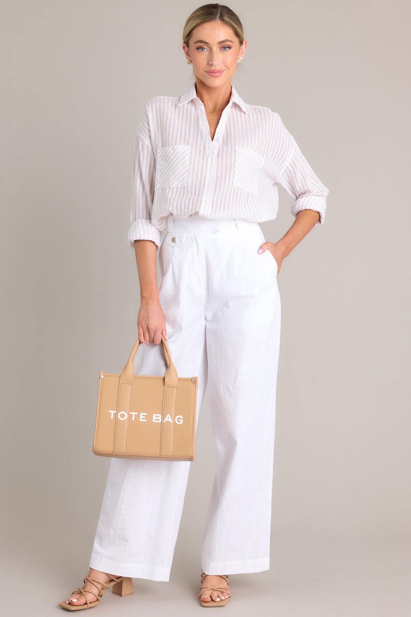 Get What You Need White Linen Pants - Red Dress