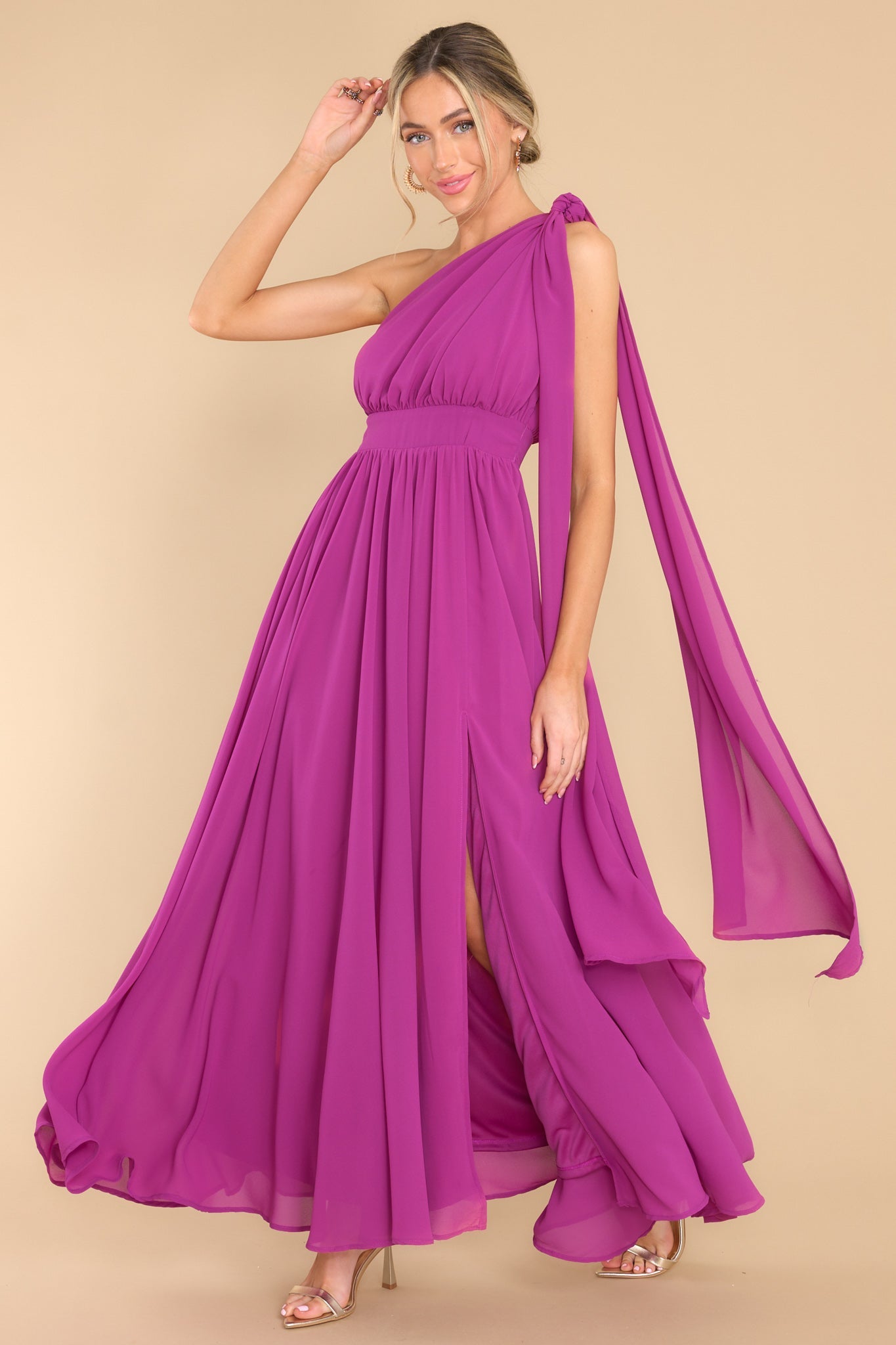 Goddess Behavior Berry Maxi Dress - Red Dress