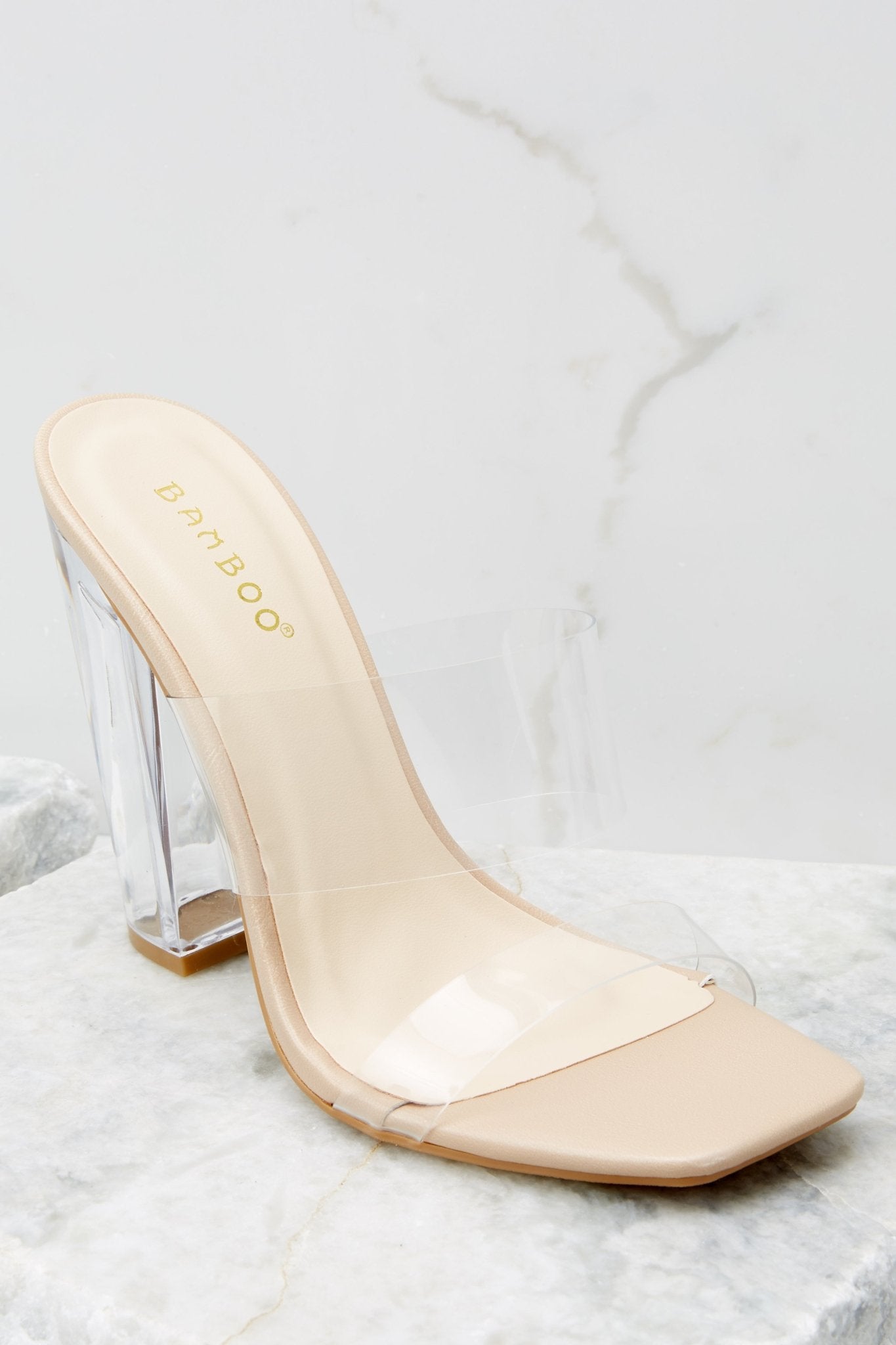 Cute Clear & Nude Heels - All Shoes | Red Dress