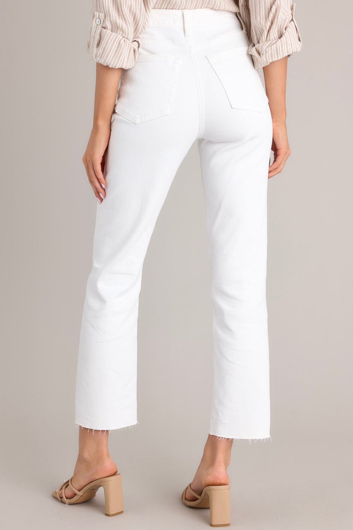 Shops white cropped straight jeans