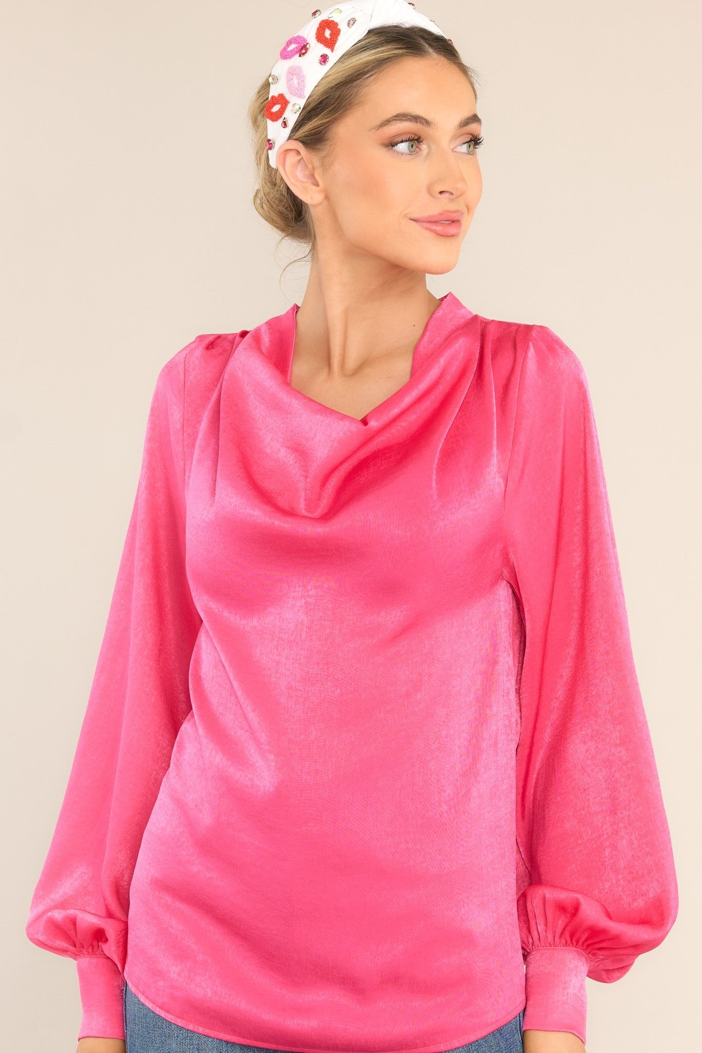 It's My Moment Peony Pink Bow Back Blouse - Red Dress