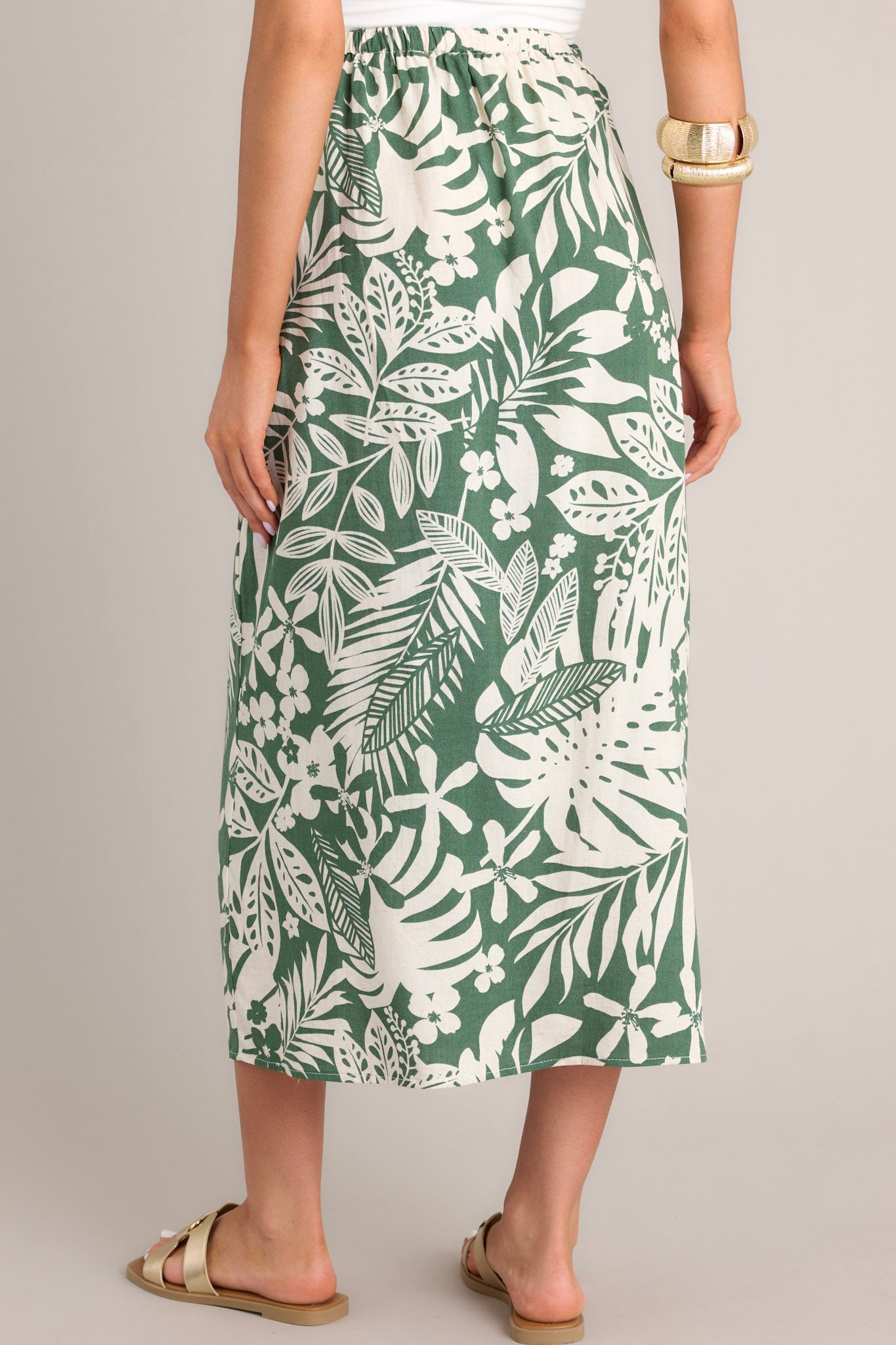 Tropical Print Linen Blend Wrap Skirt All Bottoms Red Dress