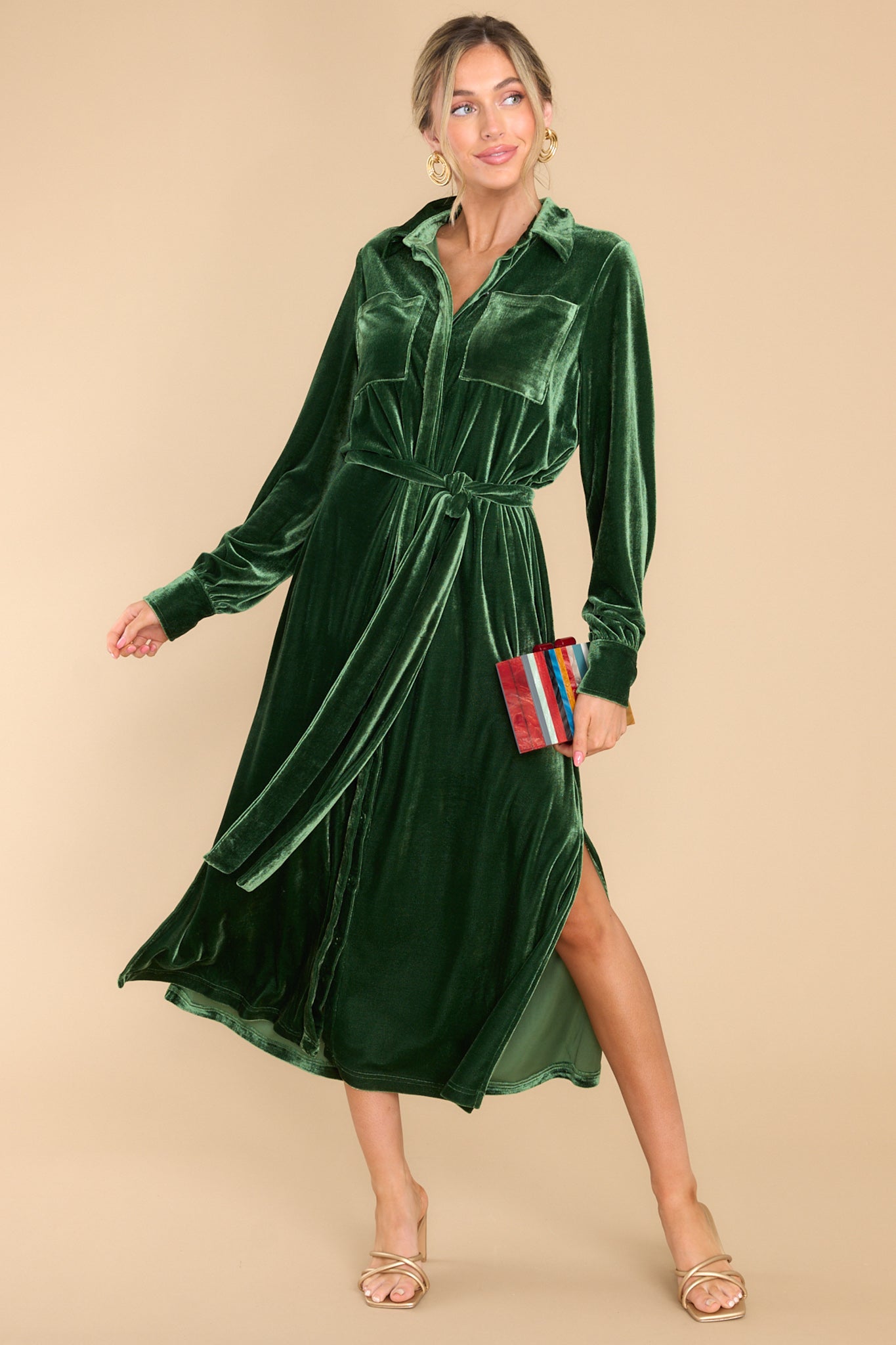 Just Watch Emerald Green Midi Dress - Red Dress