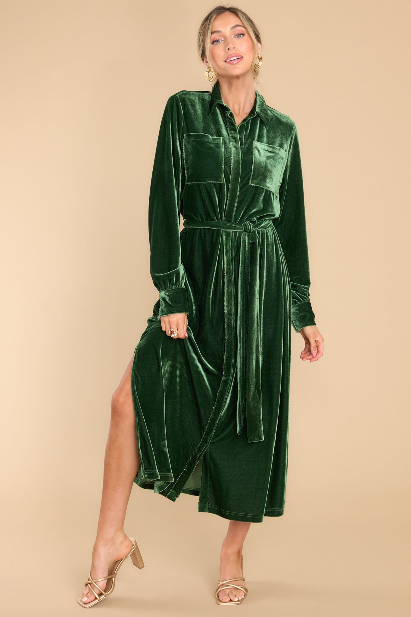 Just Watch Emerald Green Midi Dress - Red Dress