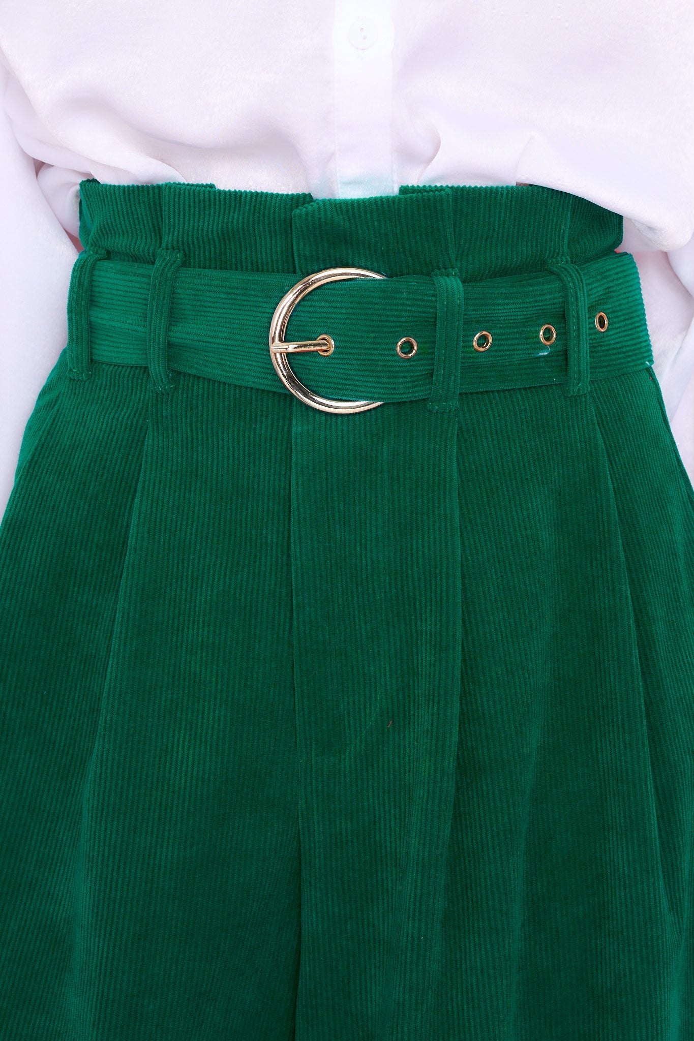 Keeping It Classy Emerald Corduroy Pants - Red Dress