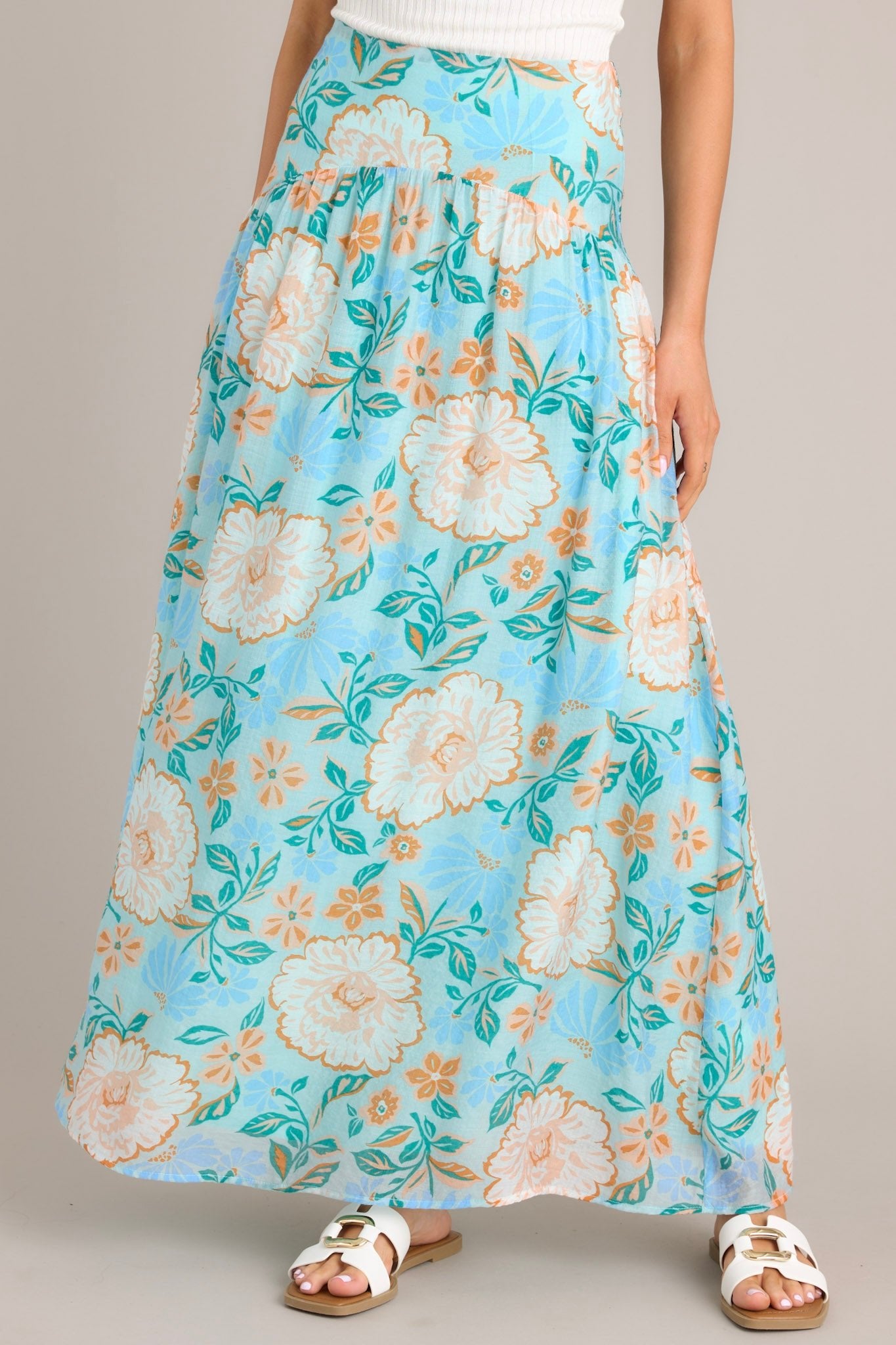 MINKPINK Evelyn Light Blue Maxi Skirt - Red Dress