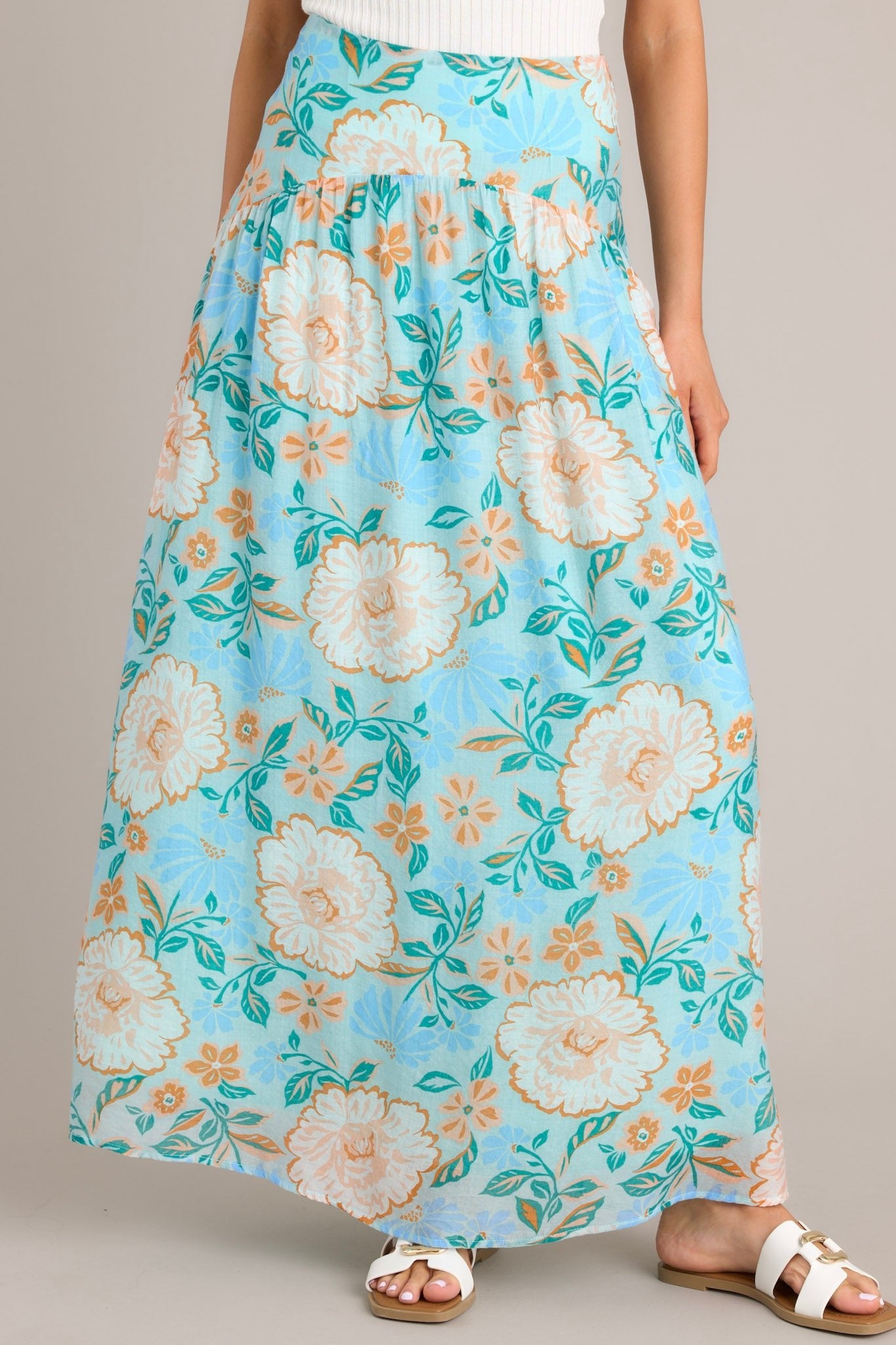 MINKPINK Evelyn Light Blue Maxi Skirt - Red Dress