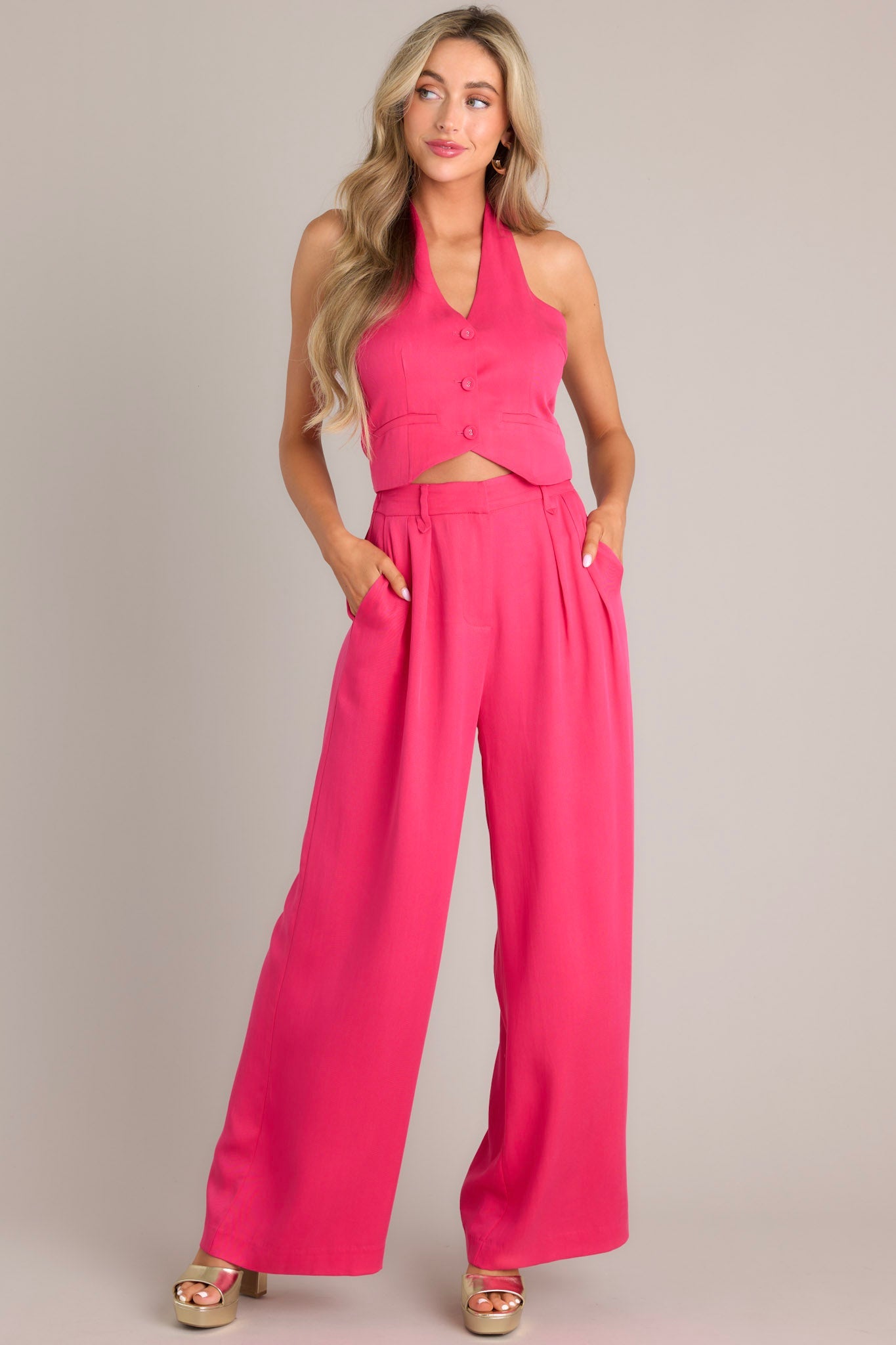 MINKPINK Fabella Wide Leg Pant - Red Dress