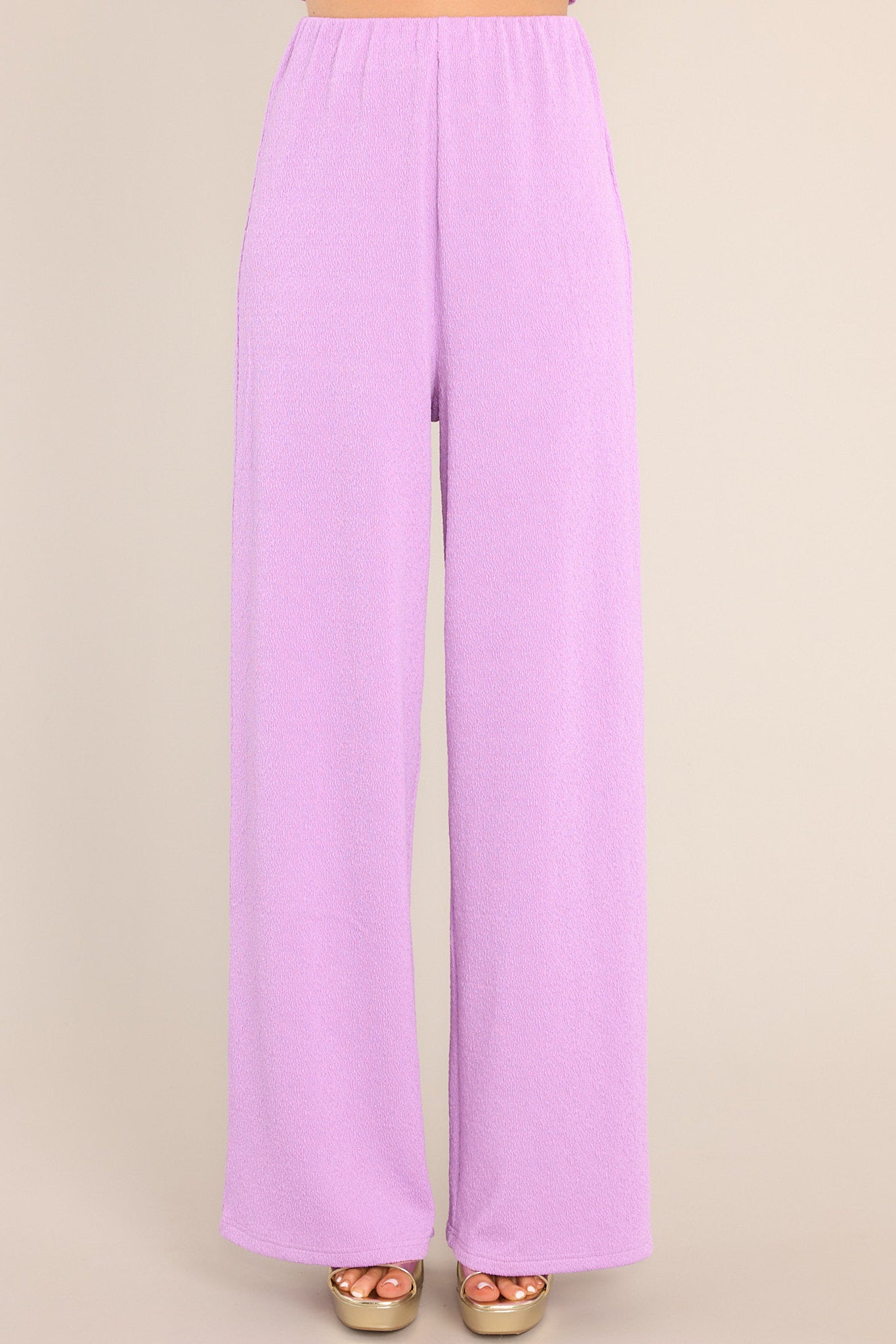 MINKPINK Unity Ring Textured Lilac Pants - Red Dress