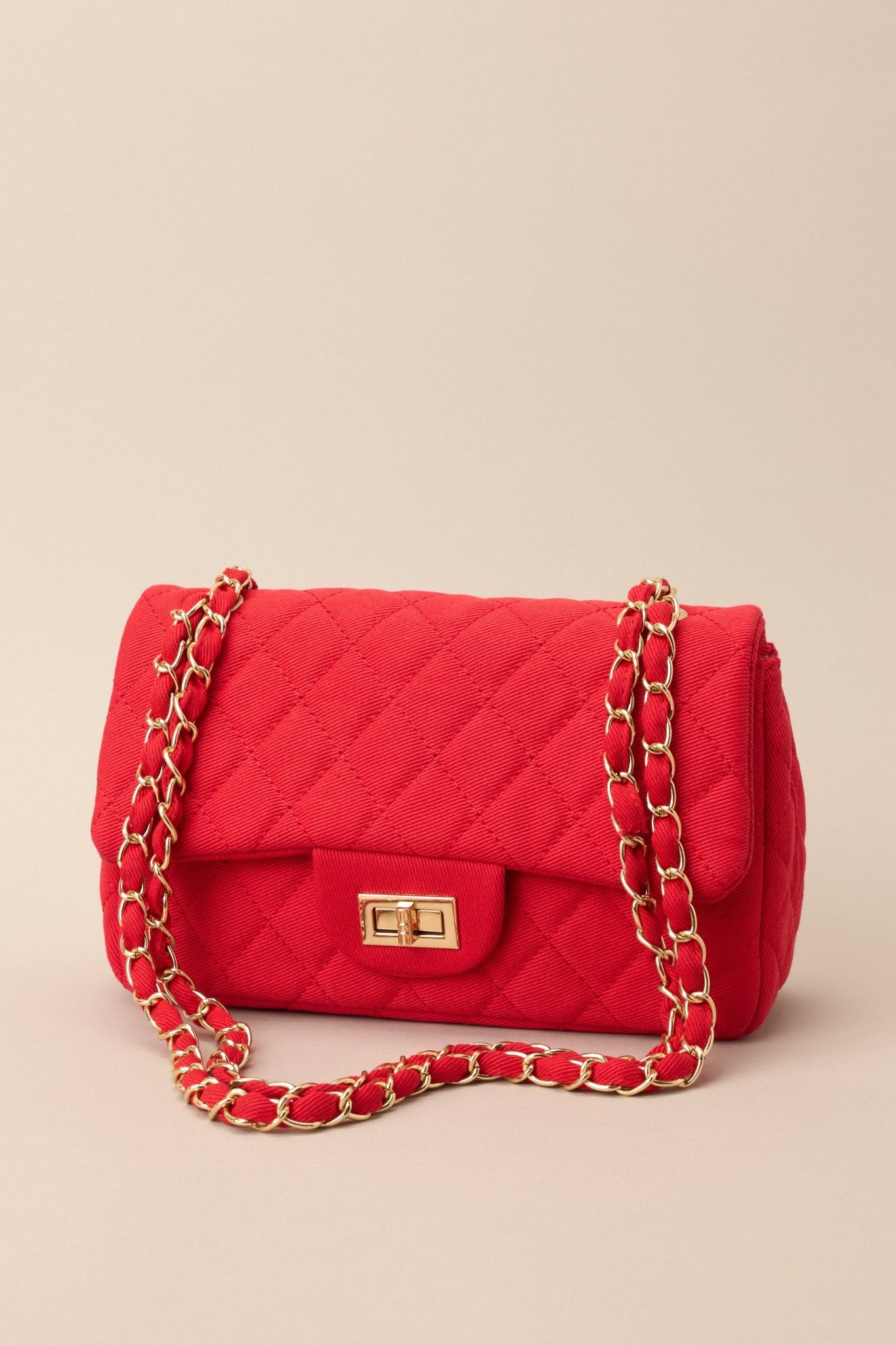 Move On Red Quilted Handbag - Red Dress