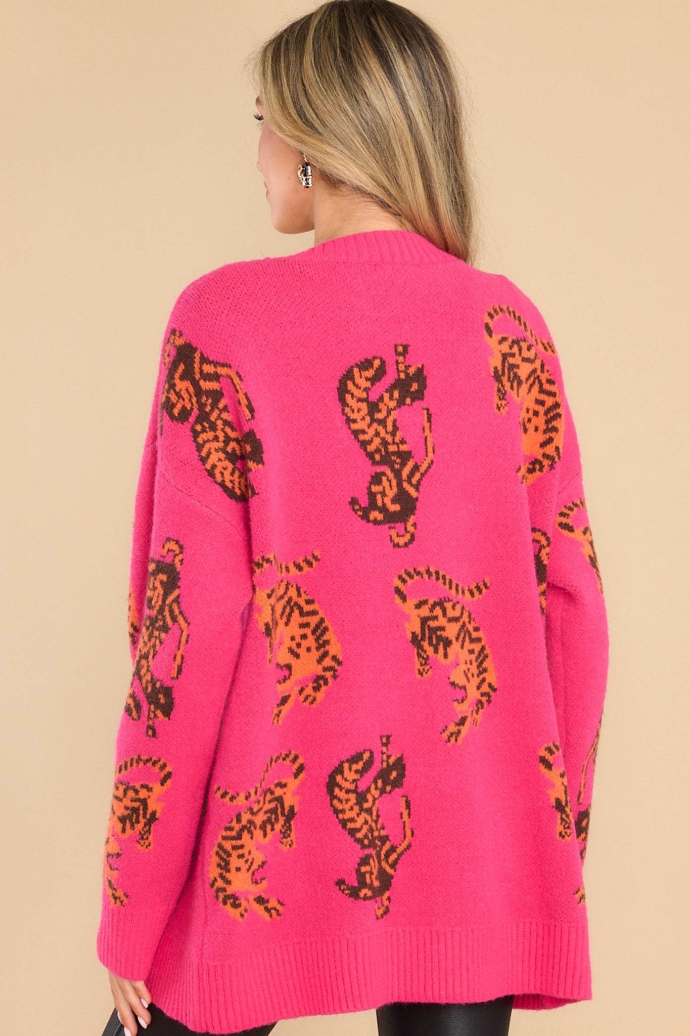 My Dearest Darling Hot Pink Cardigan - Red Dress