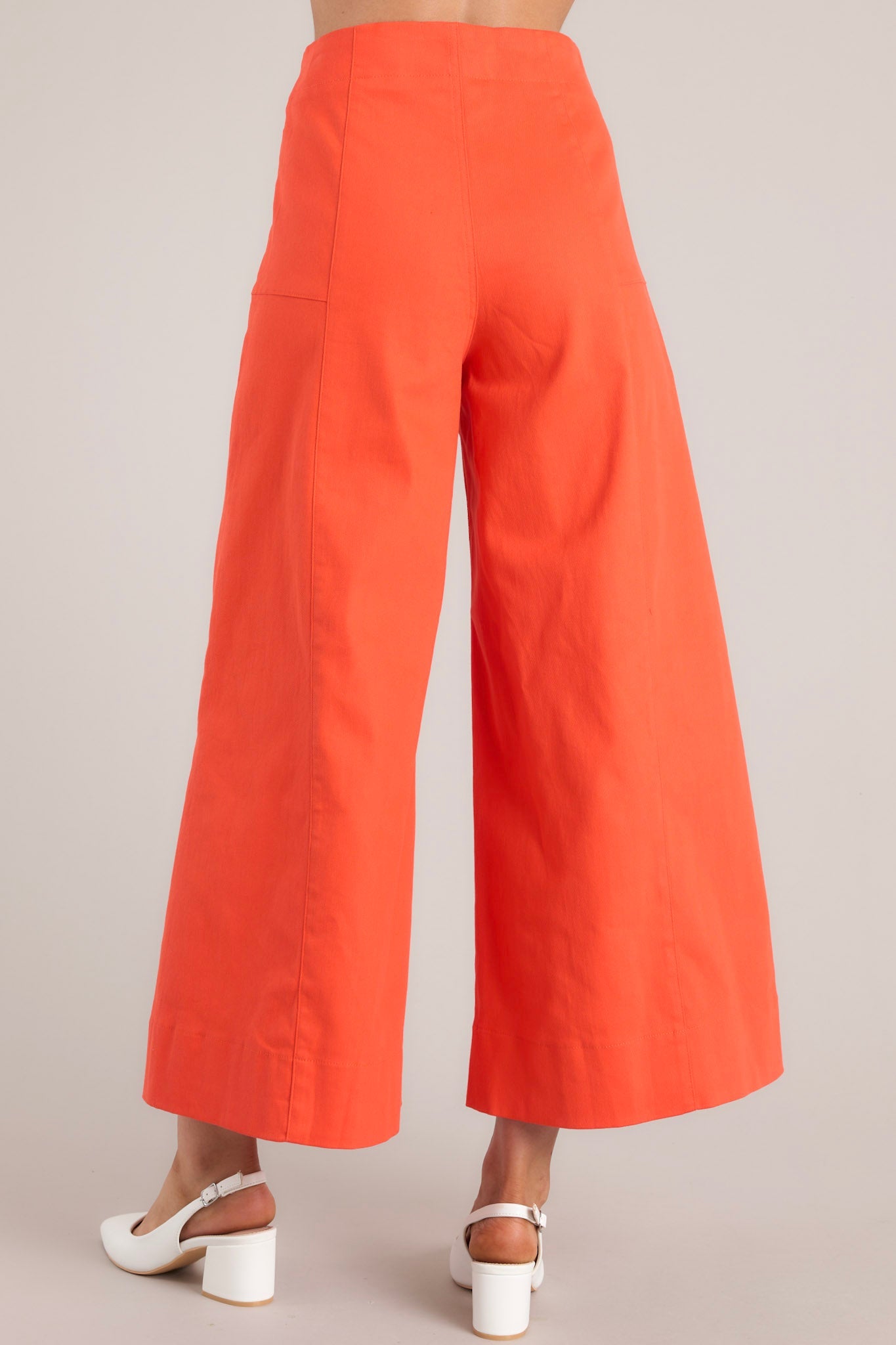 Navigating Life Red Orange Wide Leg Cropped Pants - Red Dress