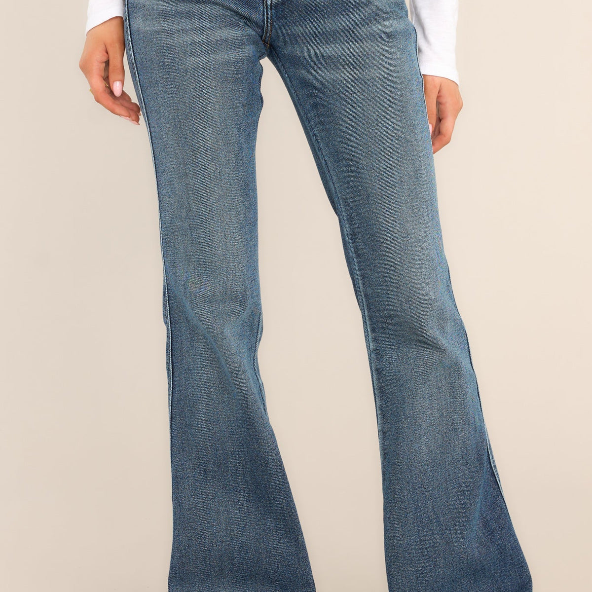 Stretch flare jeans sales