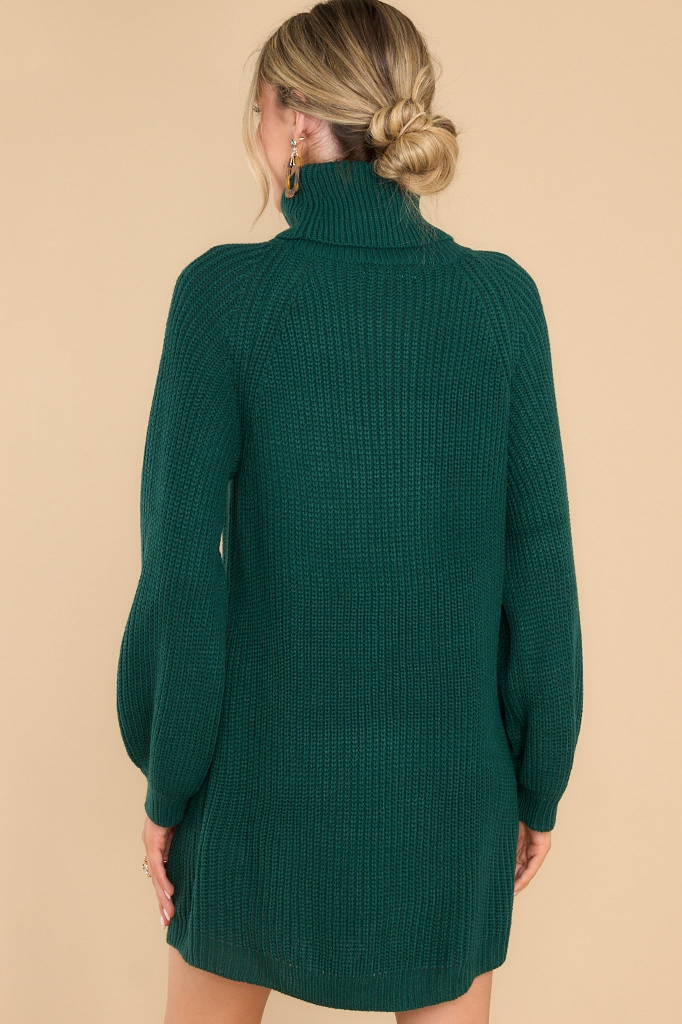 On My Way Up Green Sweater Dress - Red Dress