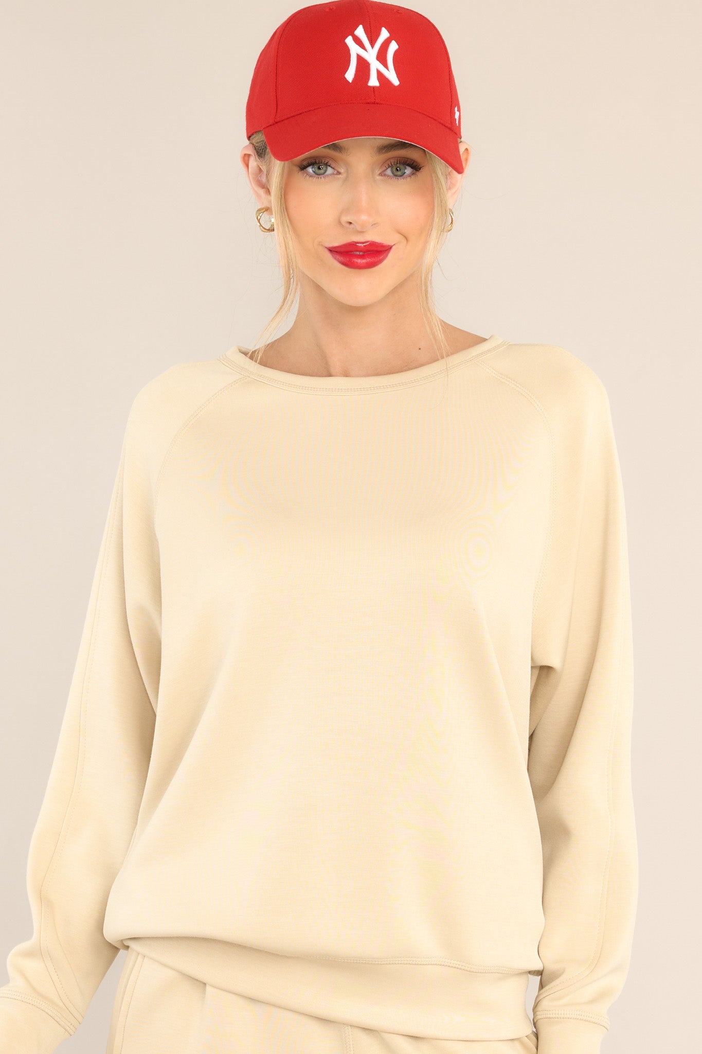 Original Squad Natural Beige Pullover Sweatshirt - Red Dress