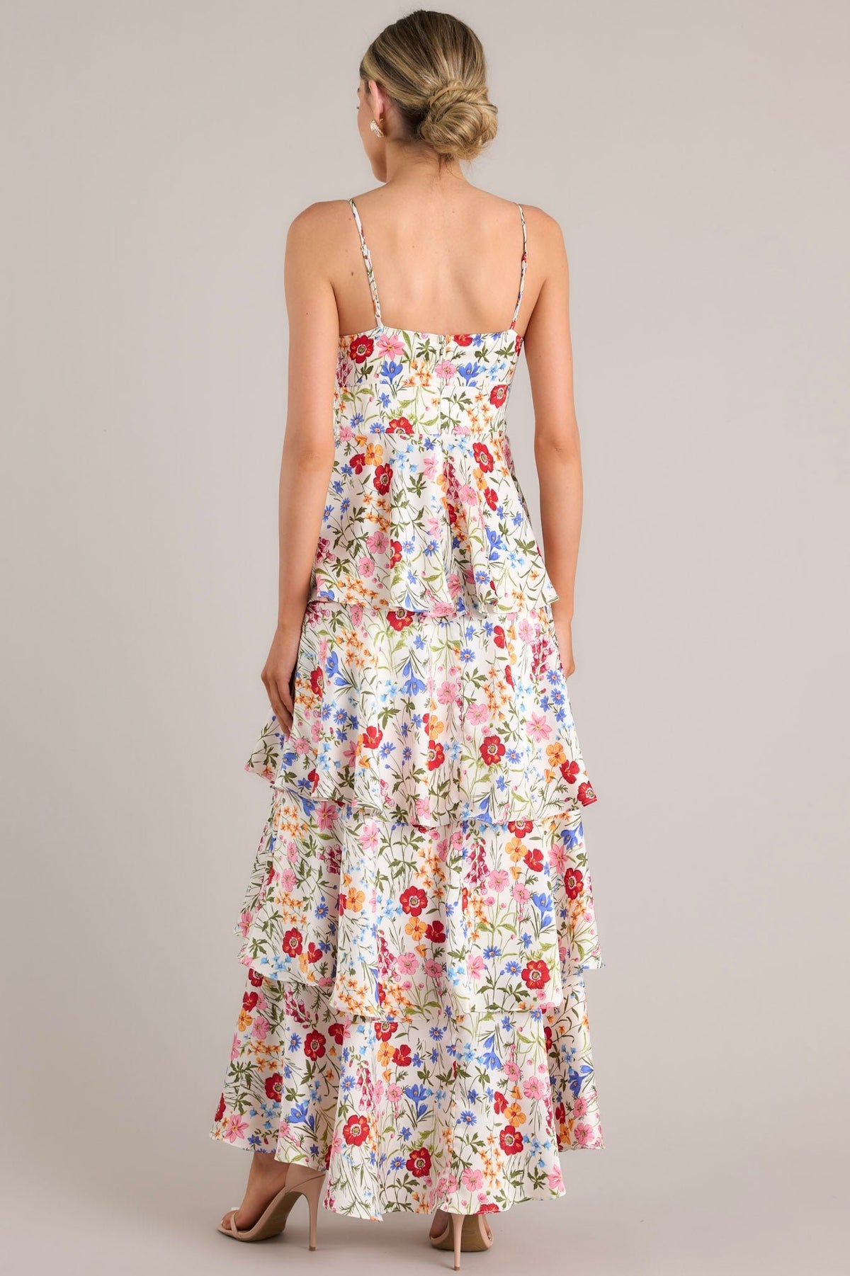 White Floral Print Maxi Dress - All Dresses | Red Dress