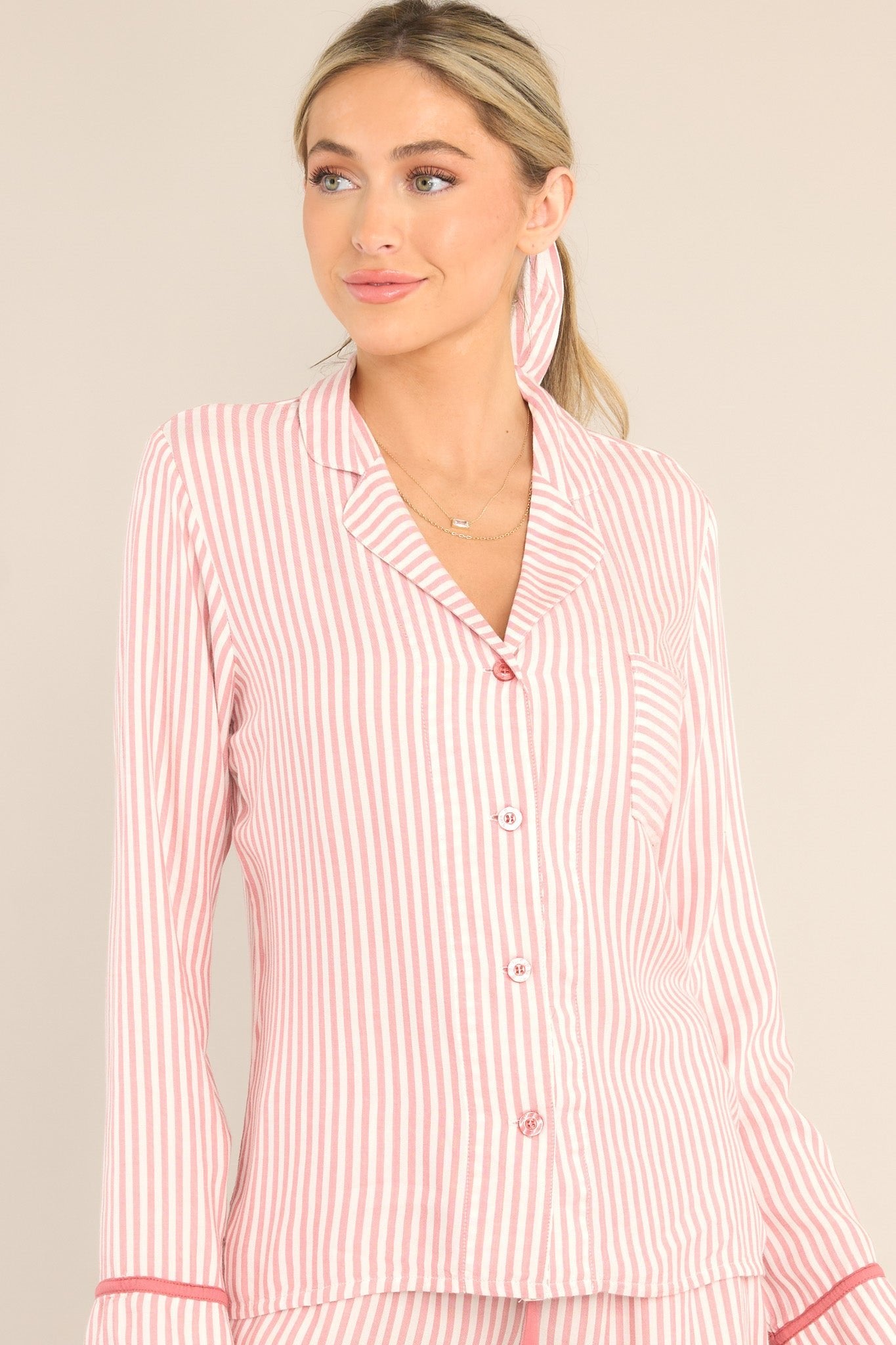 PJ Salvage Stripe Hype Pink PJ Top - Red Dress