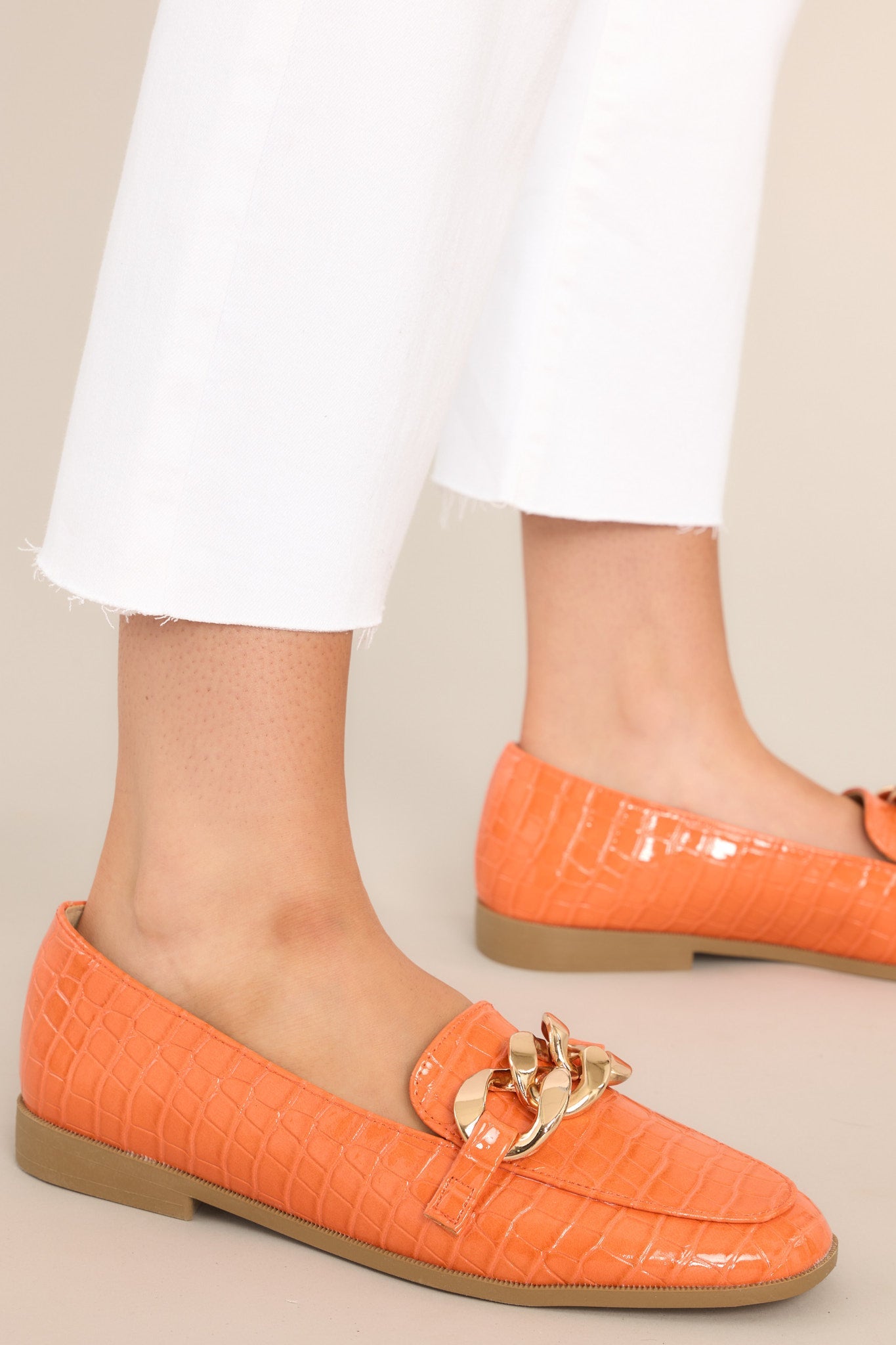 Put A Pin In It Orange Loafers - Red Dress