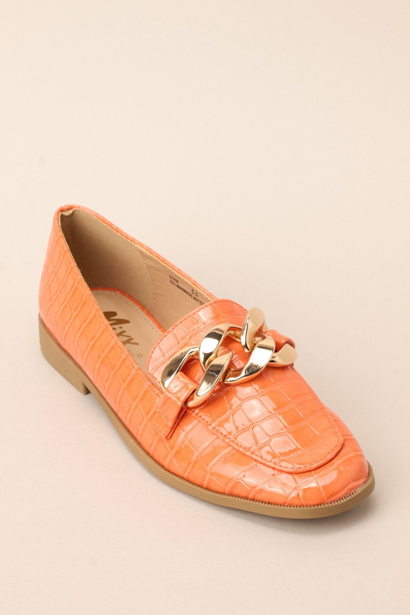 Put A Pin In It Orange Loafers - Red Dress