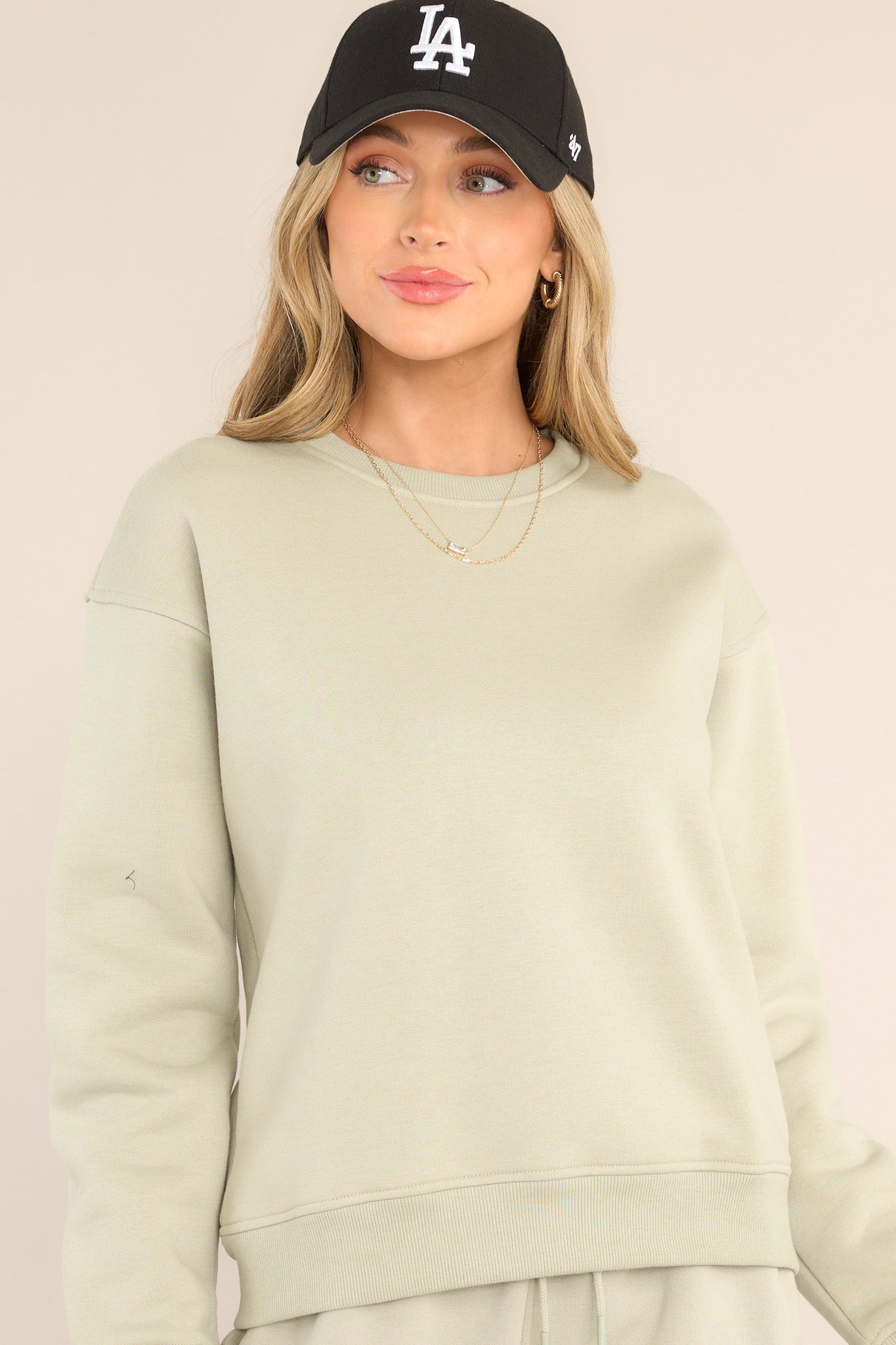 Read It And Weep Marsh Green Crew Neck Sweatshirt - Red Dress