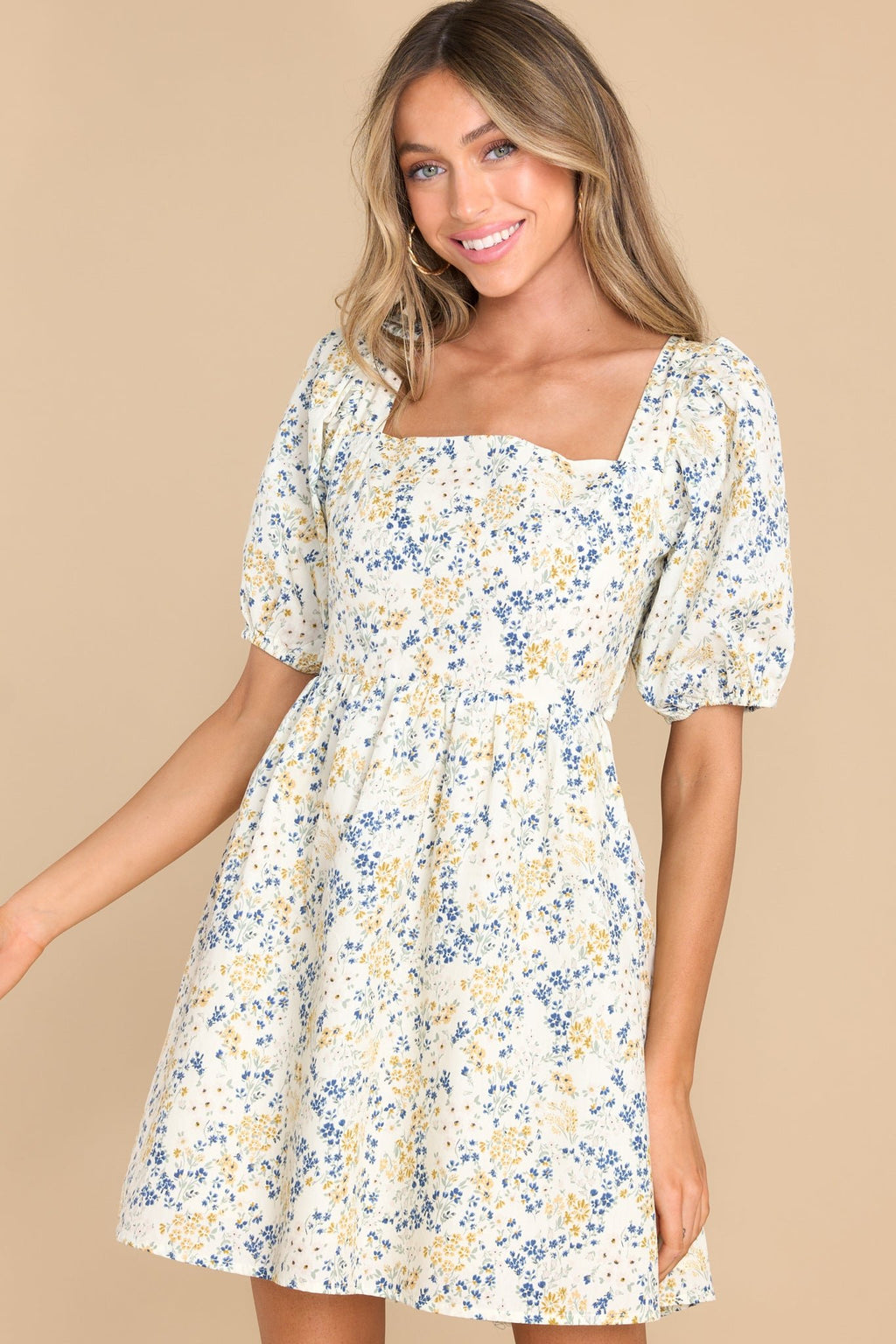 Adorable White Floral Mini - Casual Dresses | Red Dress