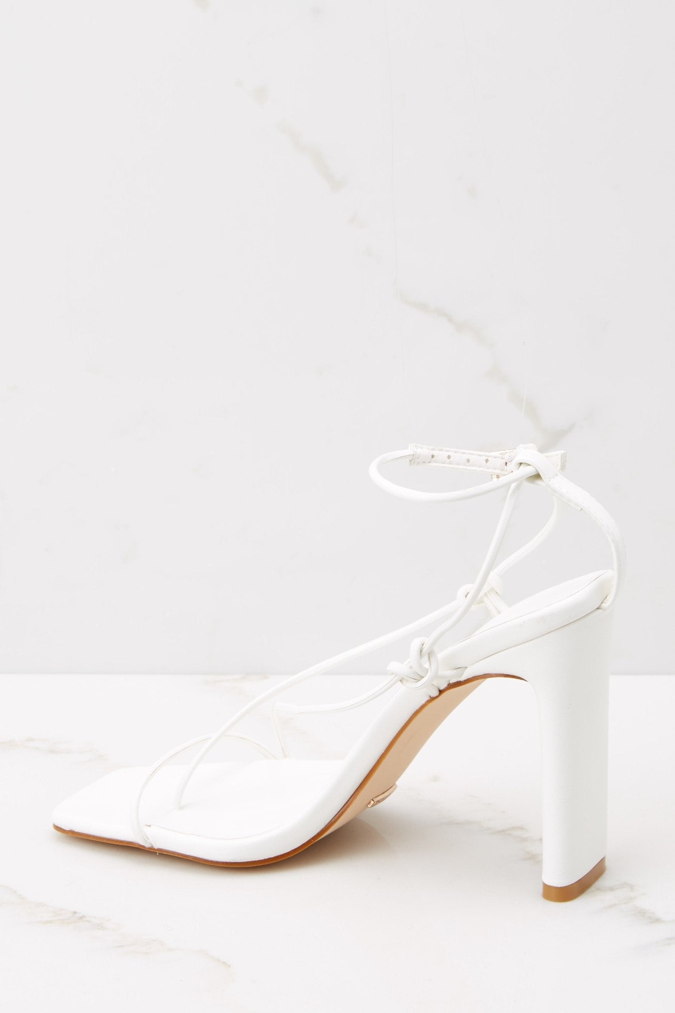 Lace up white online block heels