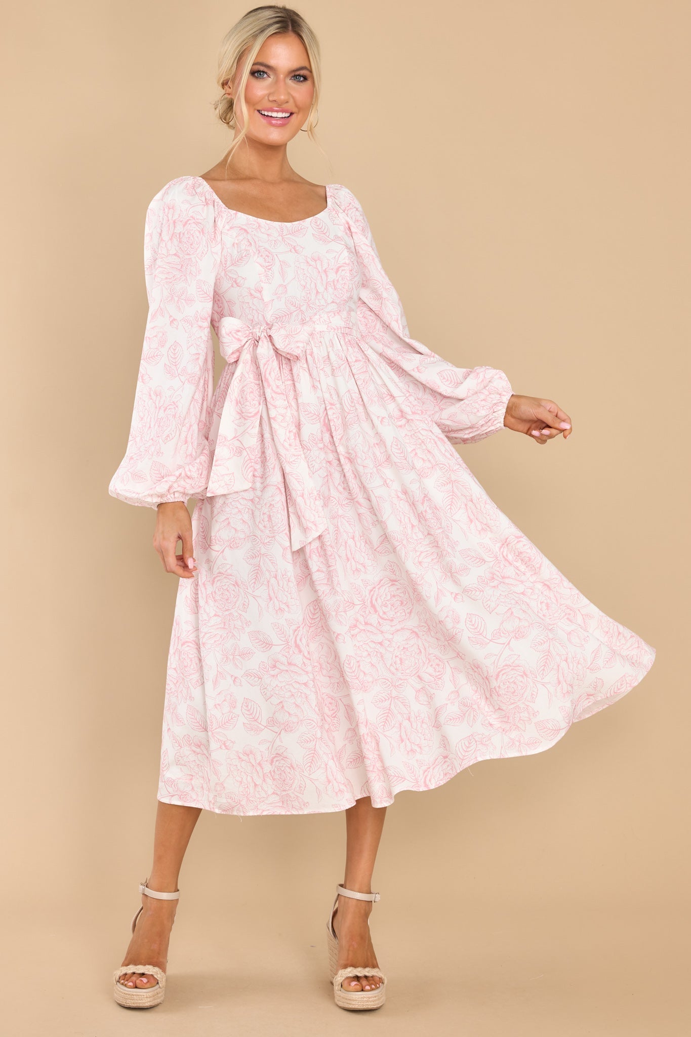Feels Like Home Pink Floral Maxi Dress - Red Dress