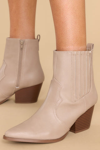 Taupe booties 2025