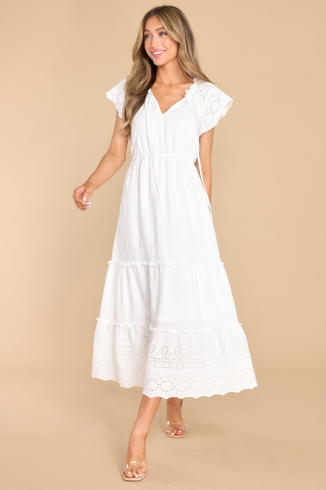 My Darling Heart White Maxi Dress - Red Dress