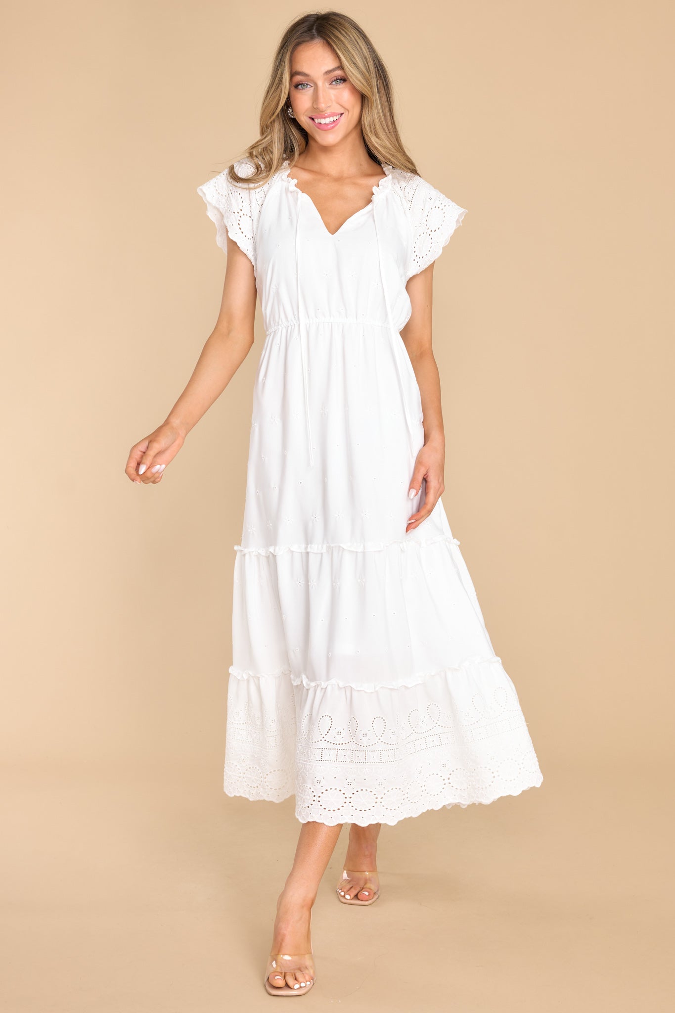 My Darling Heart White Maxi Dress - Red Dress